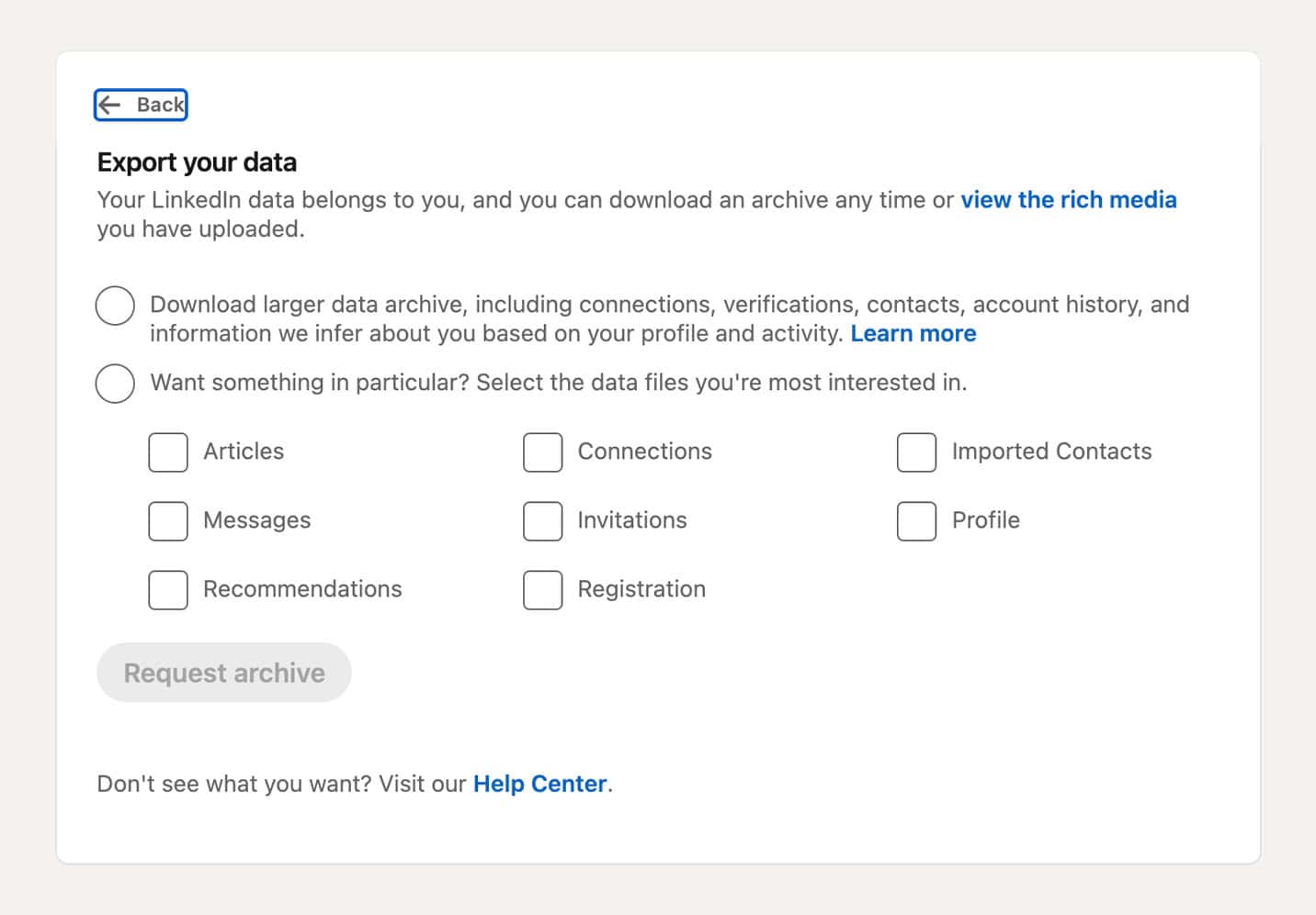 linkedin privacy page