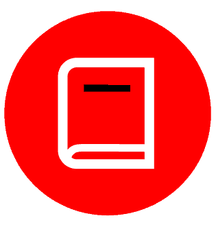 Red and white book icon 