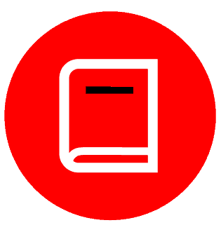 Red and white book icon 