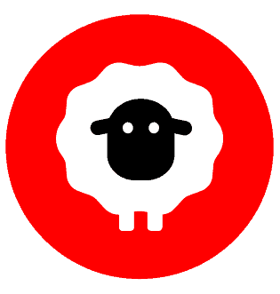 Red and white sheep icon