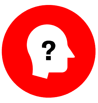 Red and white silhouette of a face