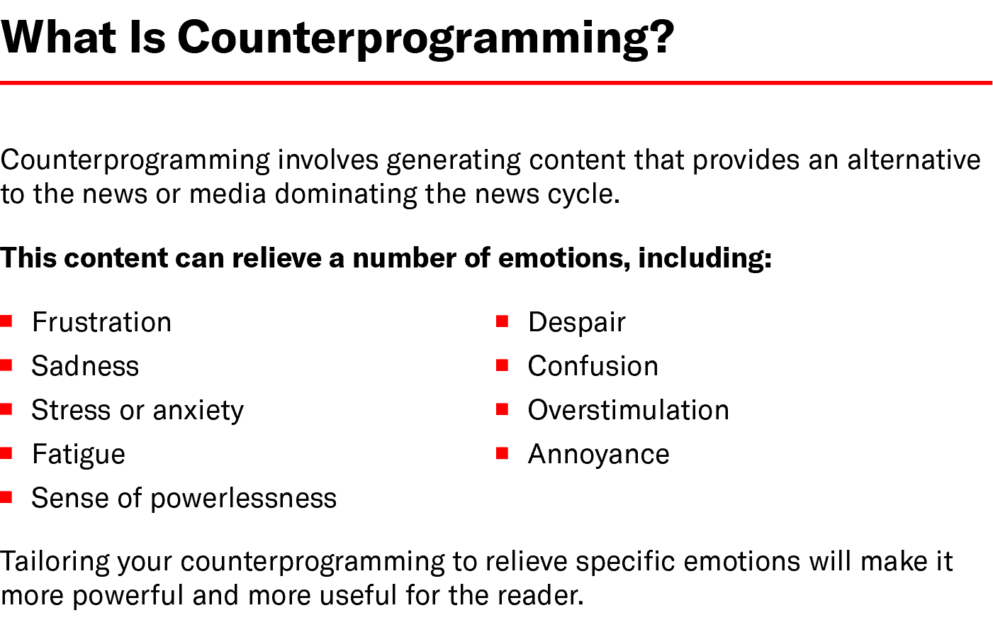 Chart: What Is Counterprogramming?