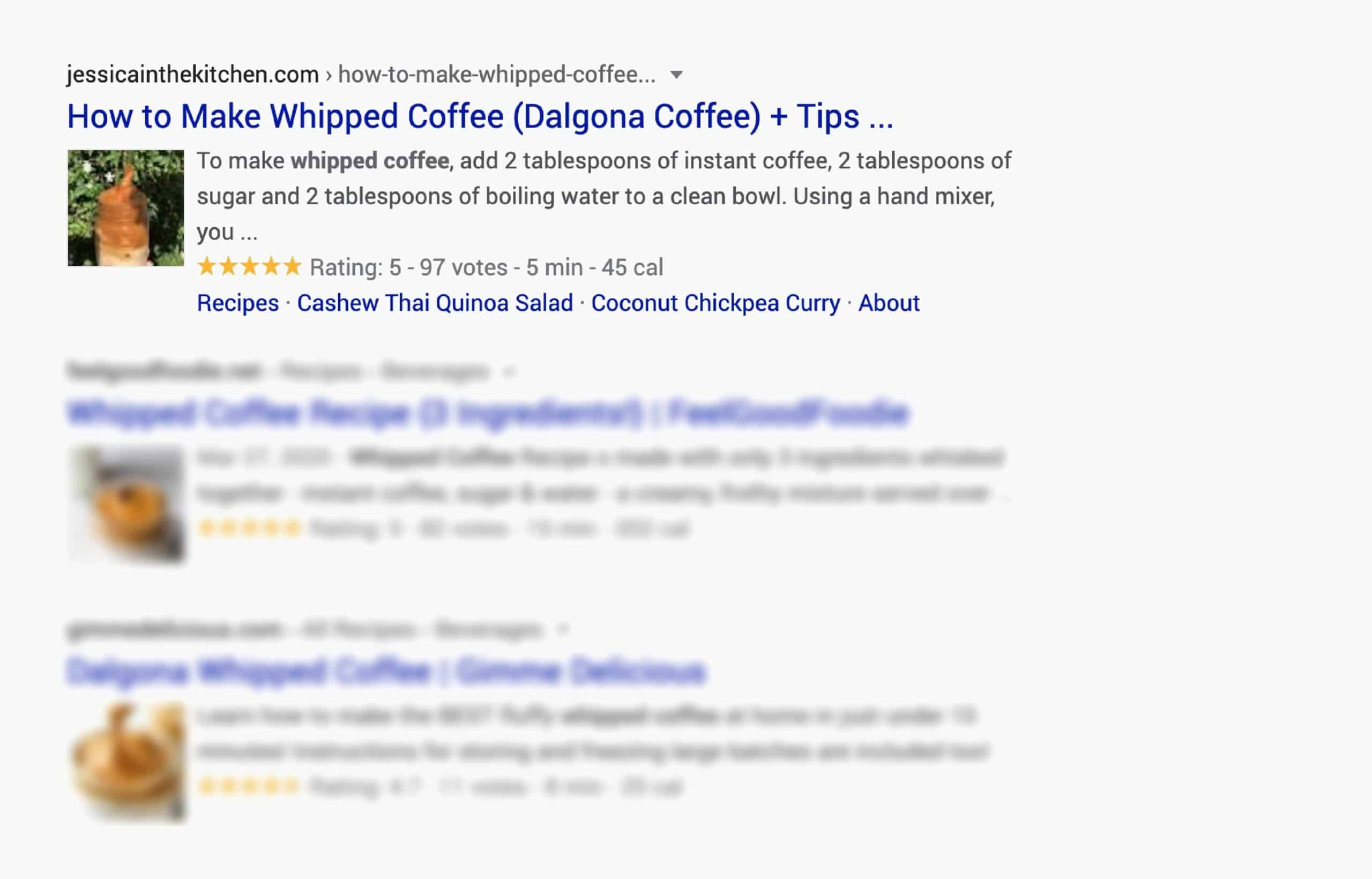 whipped coffee serp