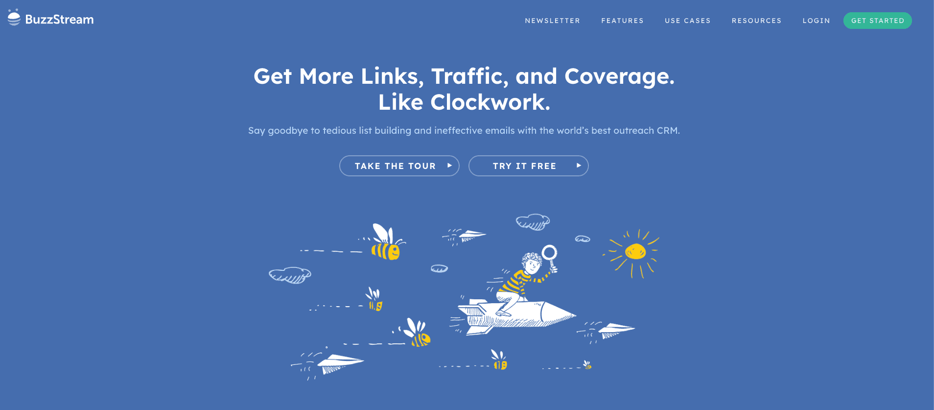 The Buzzstream homepage.