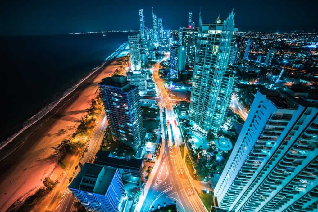 Image of a cityscape at night
