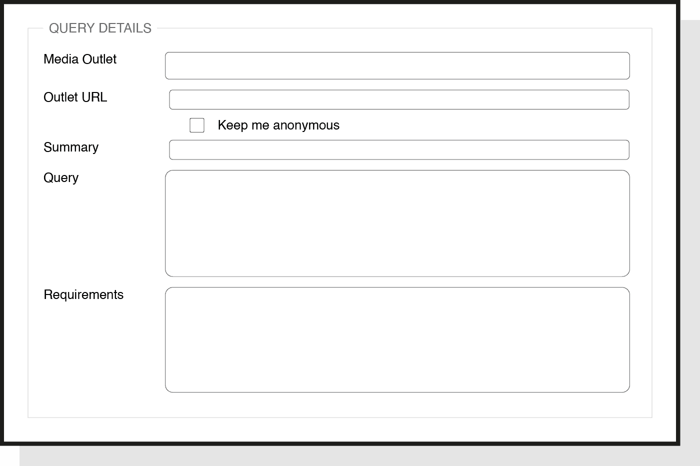 example of HARO query details