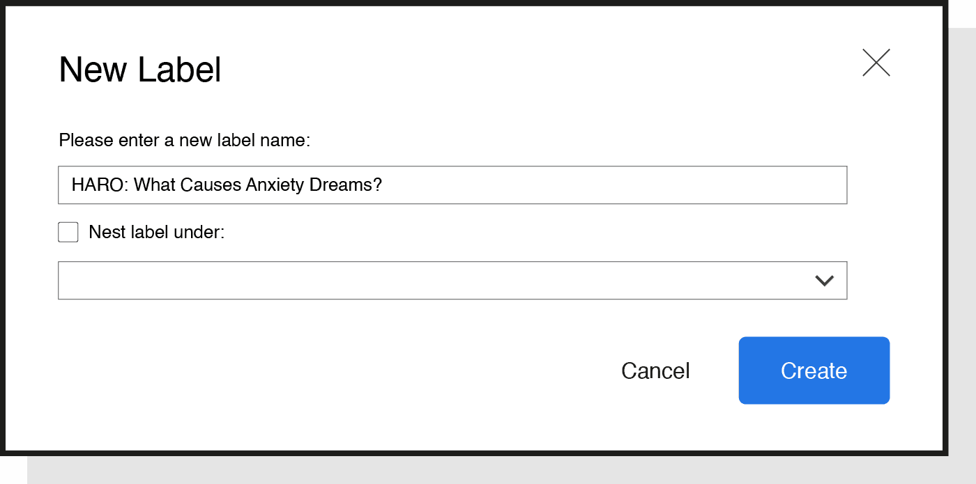 how to create a Gmail label