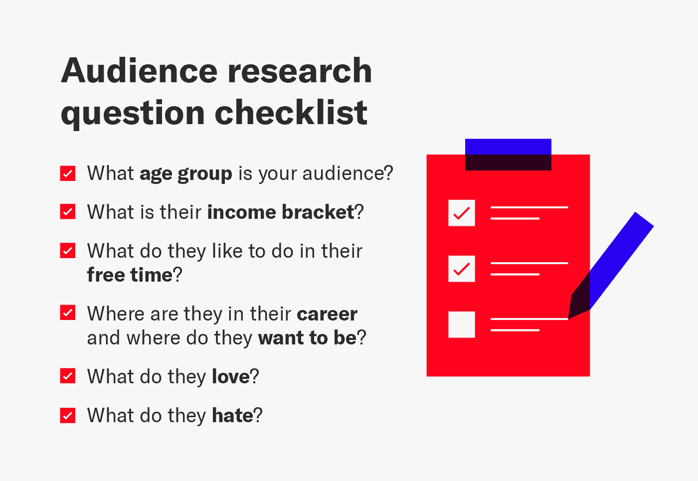 audience research question checklist
