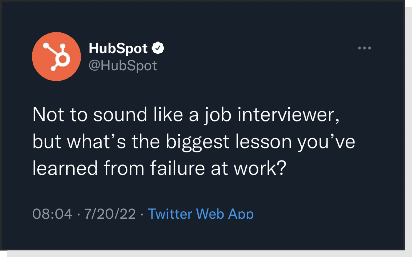 Screenshot of a HubSpot social post