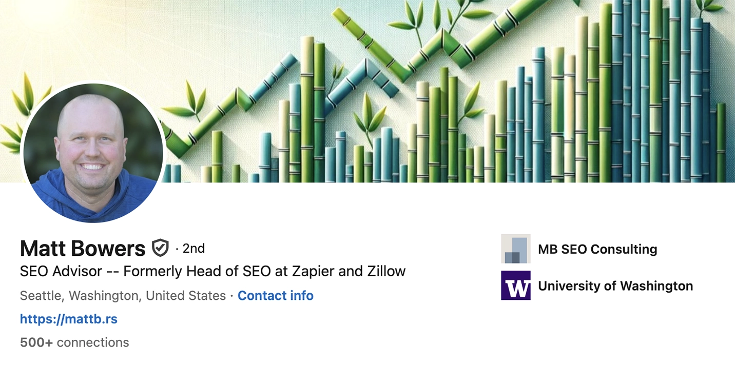 Screenshot of Matt Bower’s LinkedIn profile.
