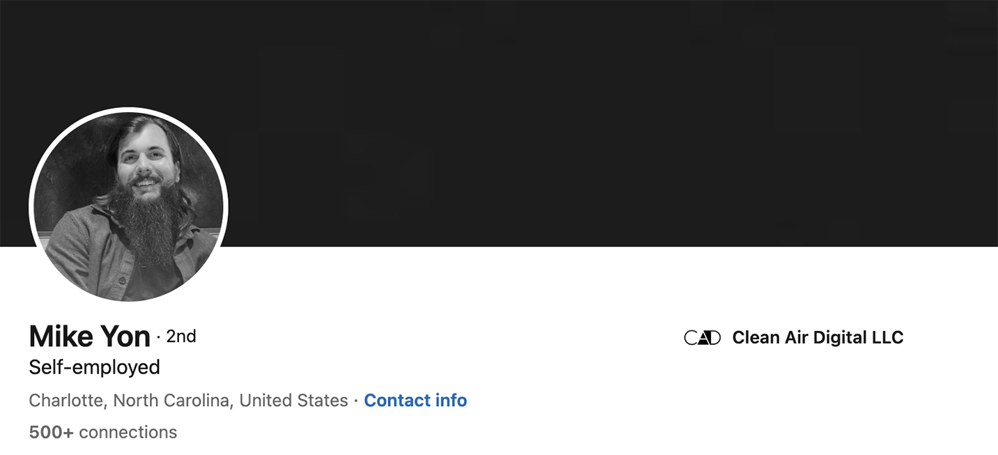 Screenshot of Mike Yon’s LinkedIn profile.