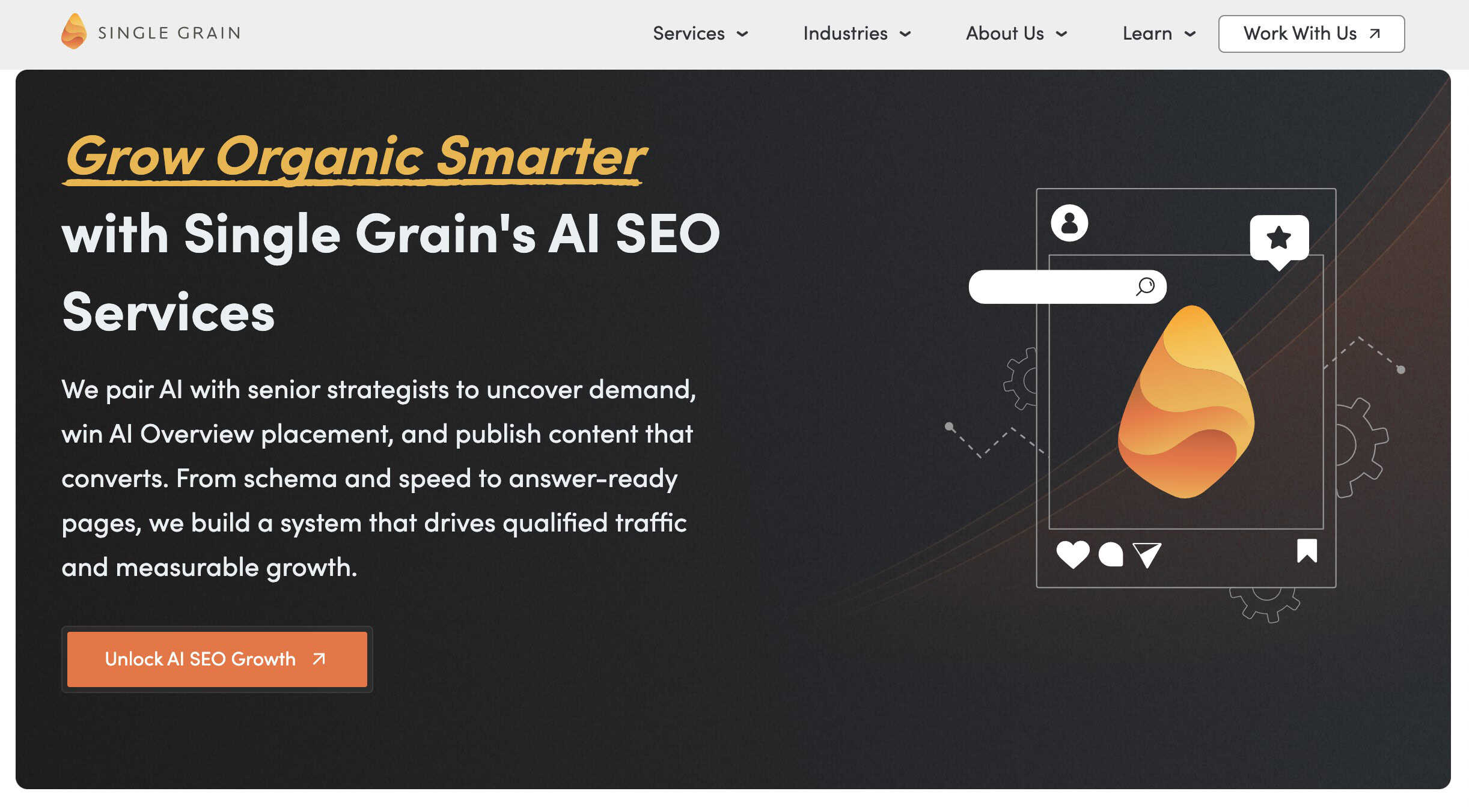 Single Grain's homepage.