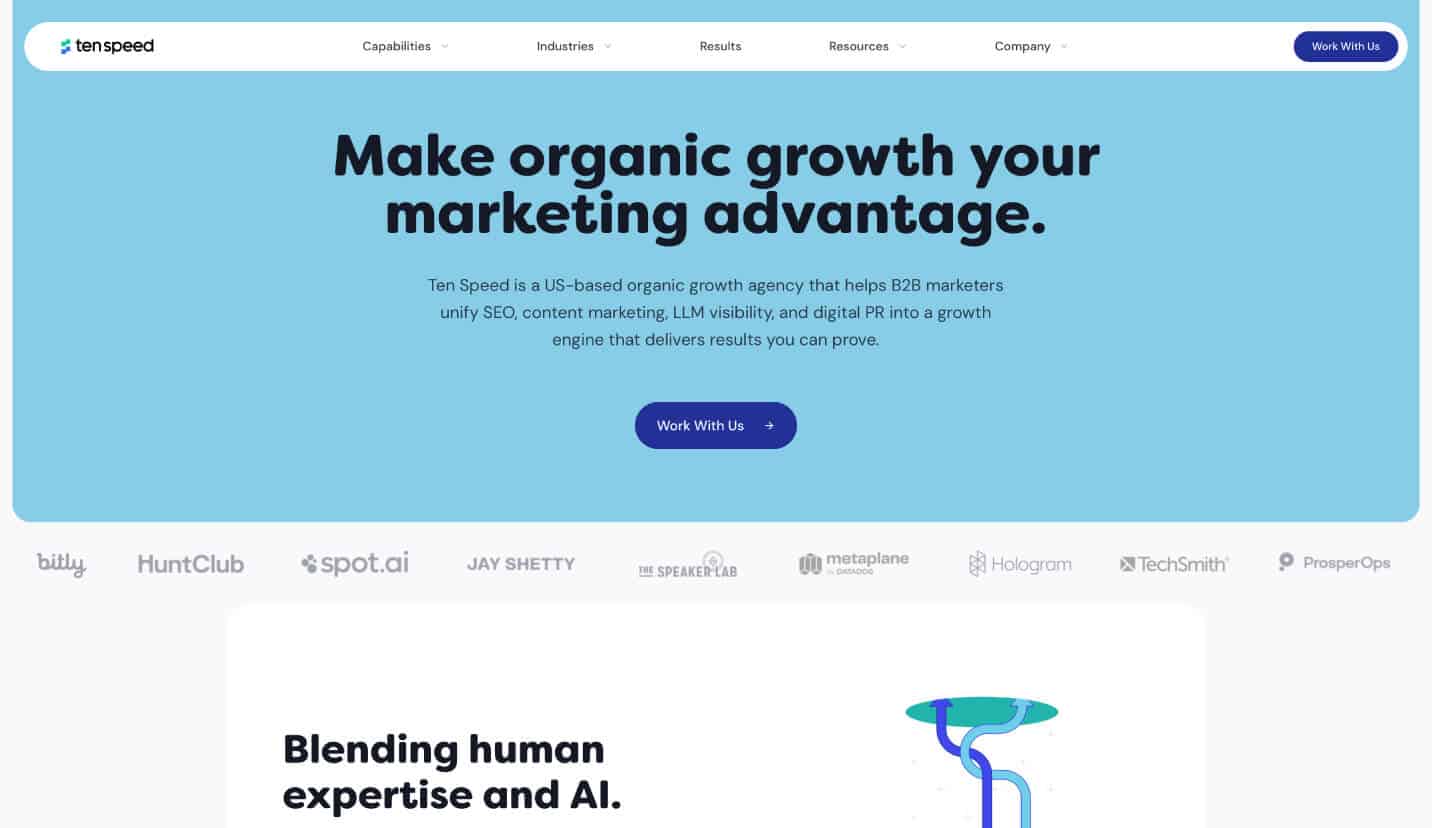 Ten Speed's homepage.