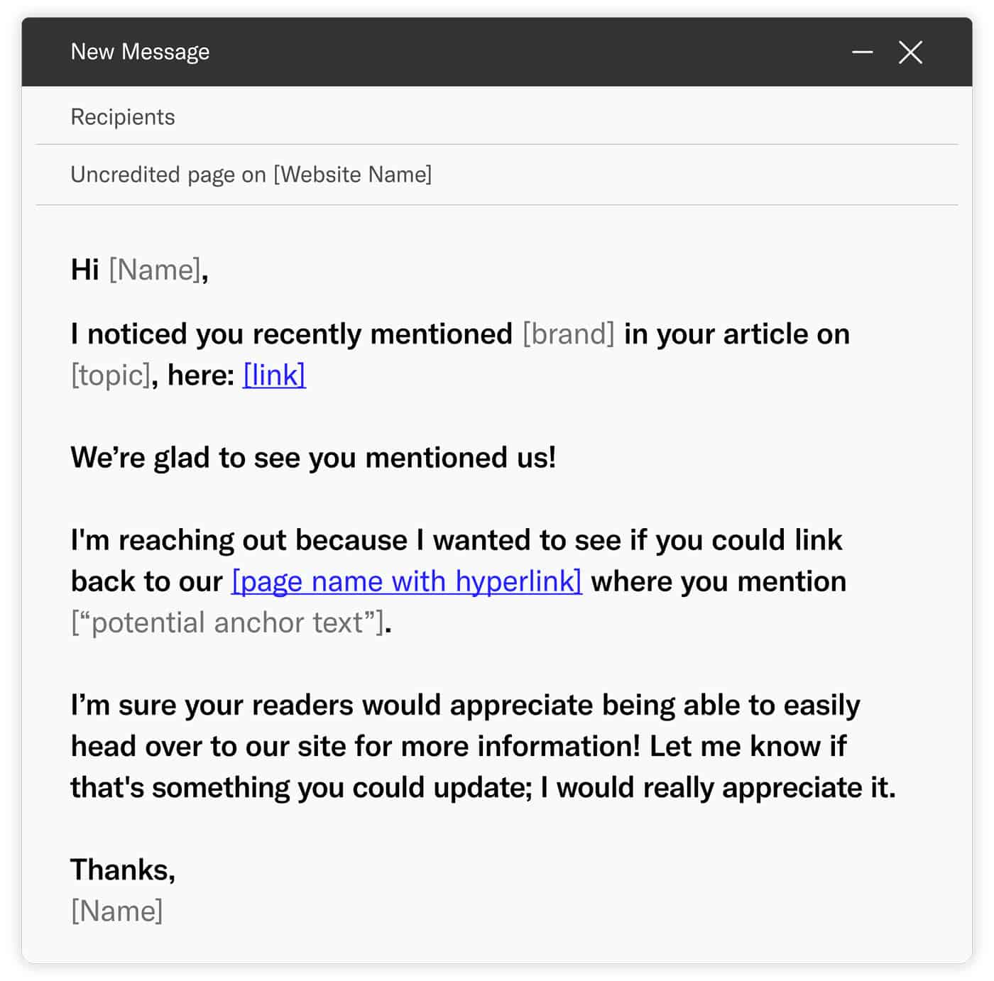 Link reclamation outreach template for email