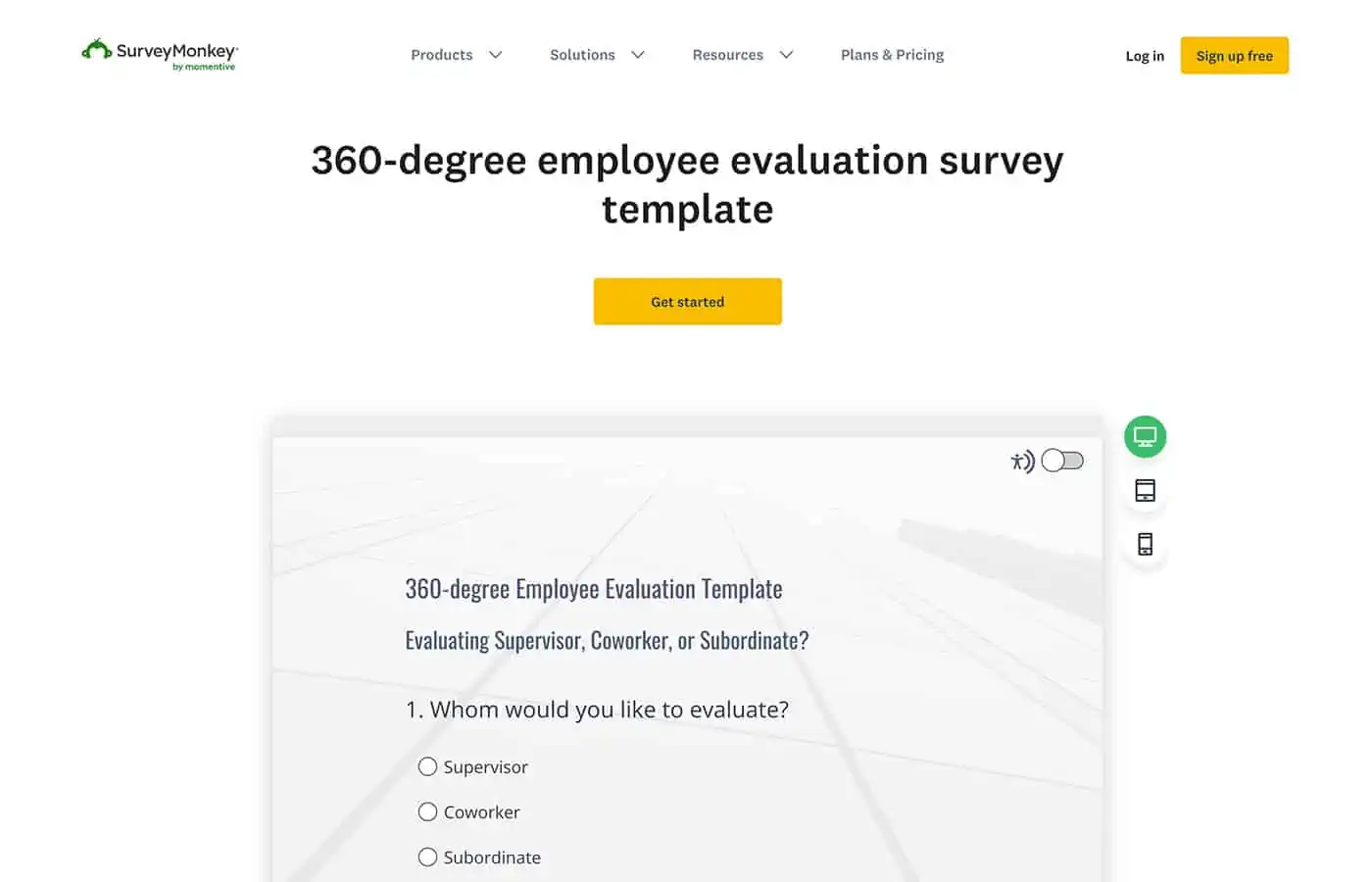 An image showing an example of a survey from SurveyMonkey