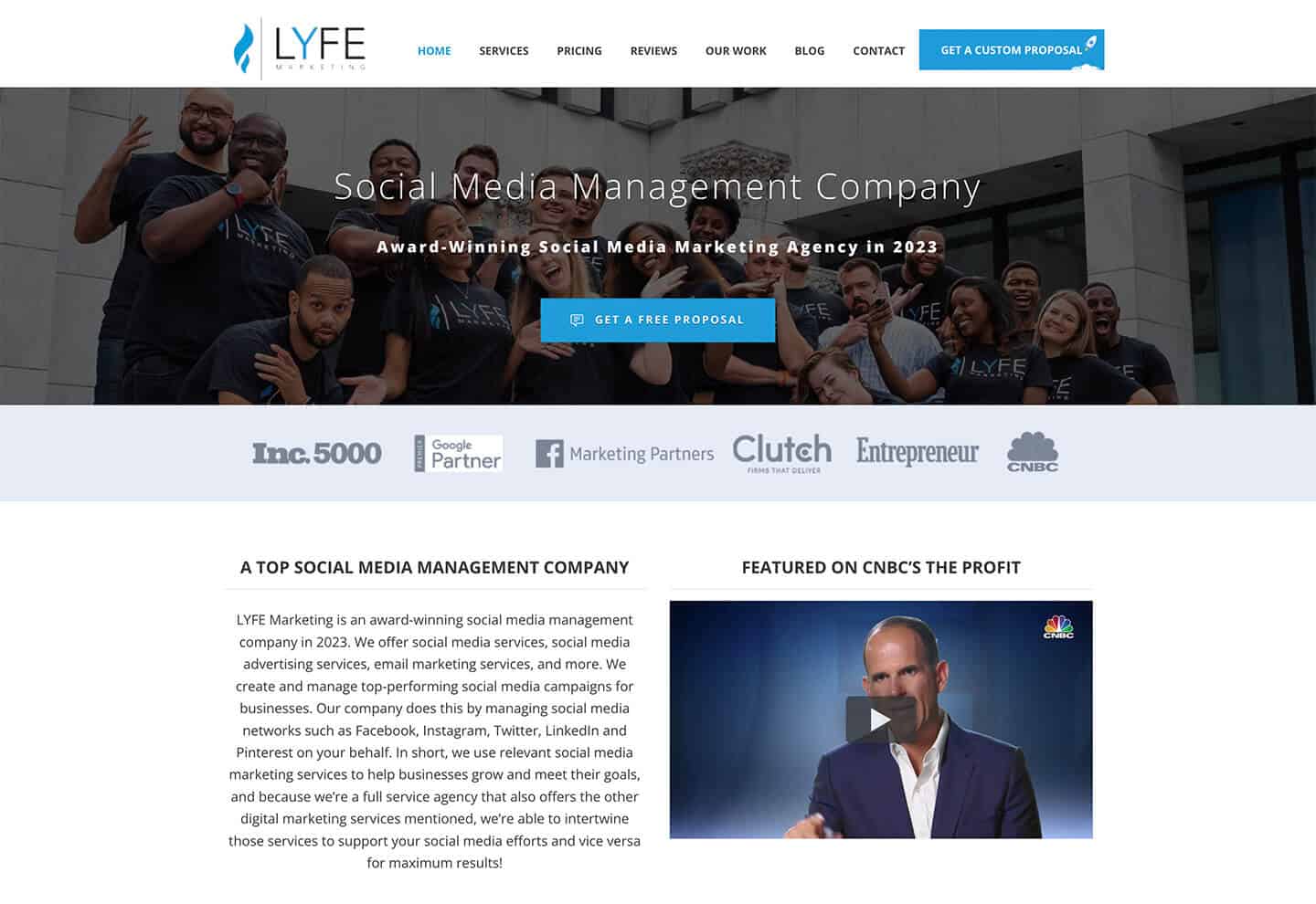 Lyfe Marketing Homepage