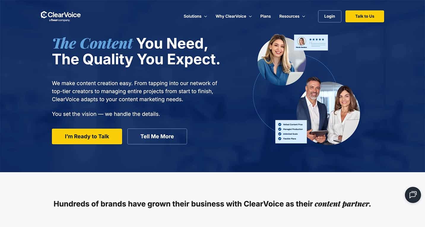 ClearVoice homepage