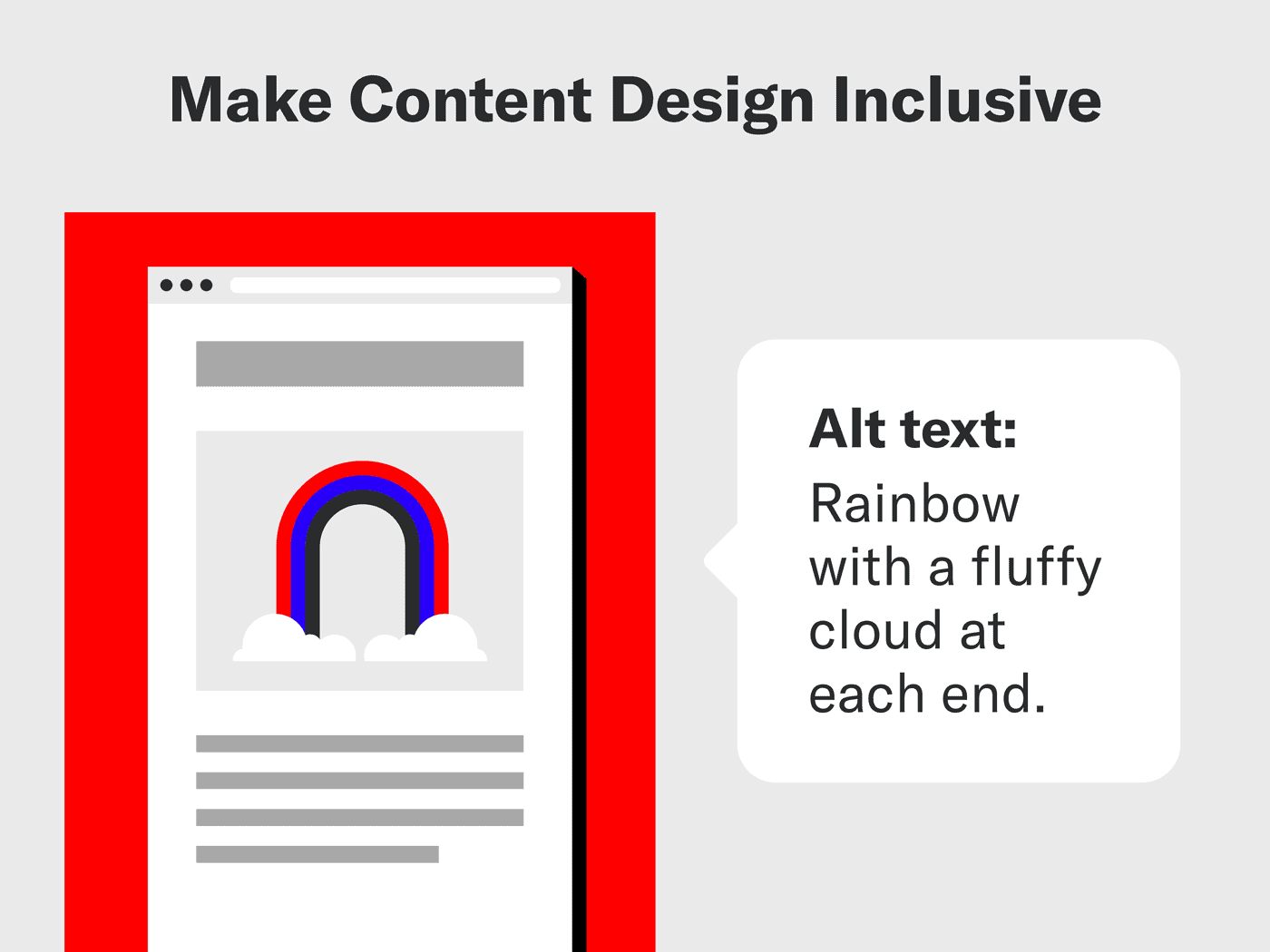 Content design should be inclusive and designed for those with disabilities.