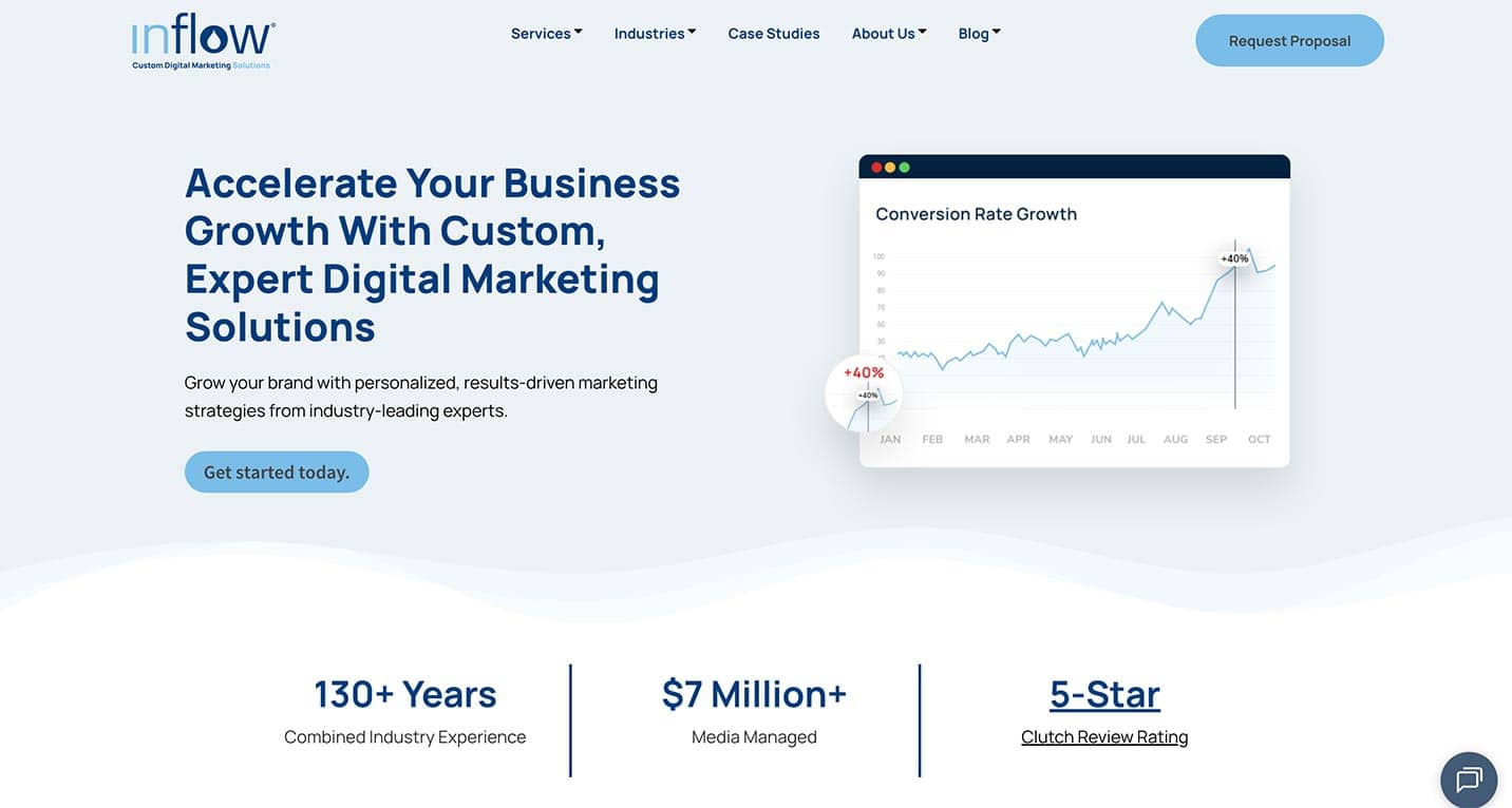 Inflow homepage