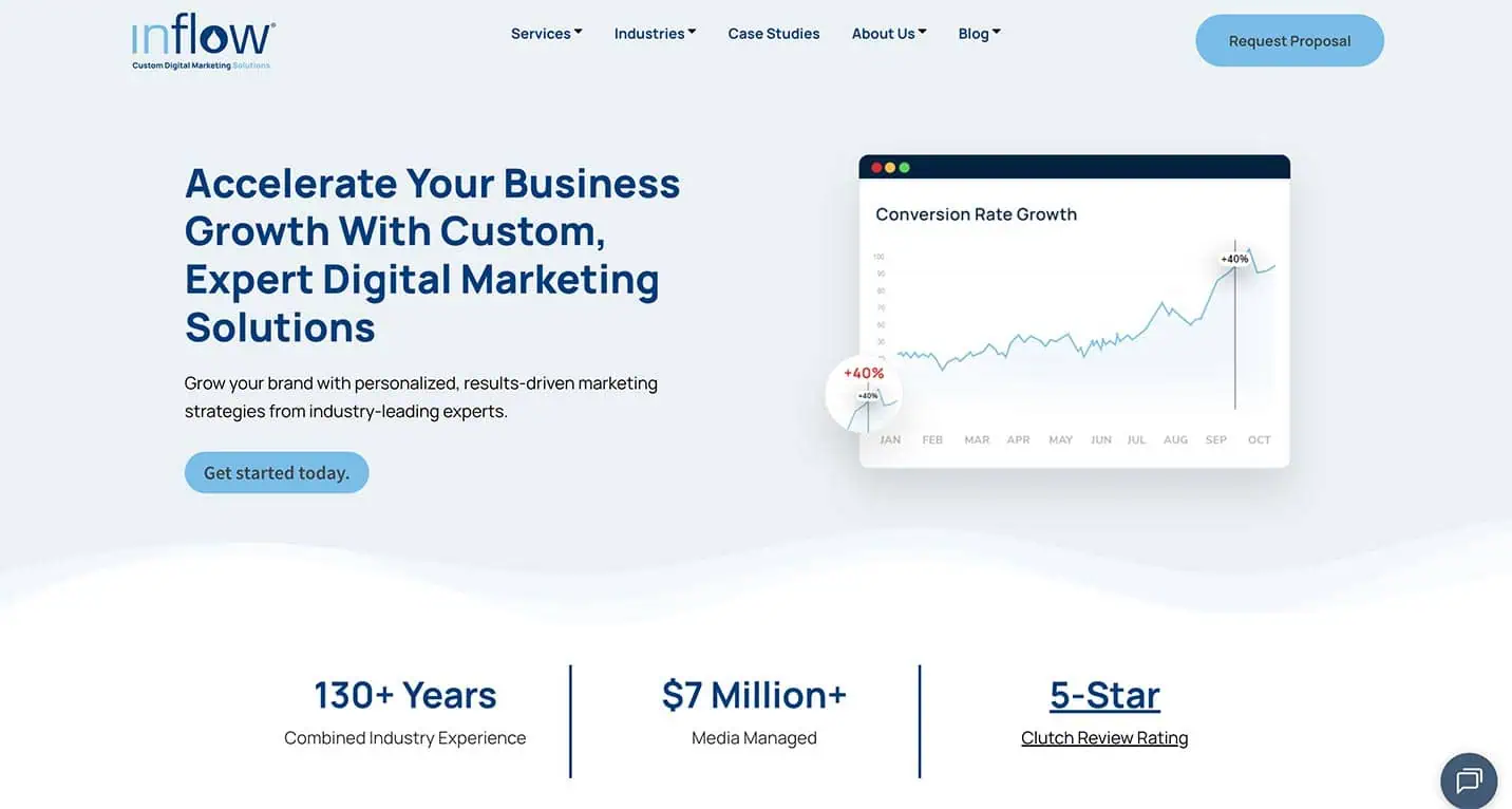 Inflow homepage