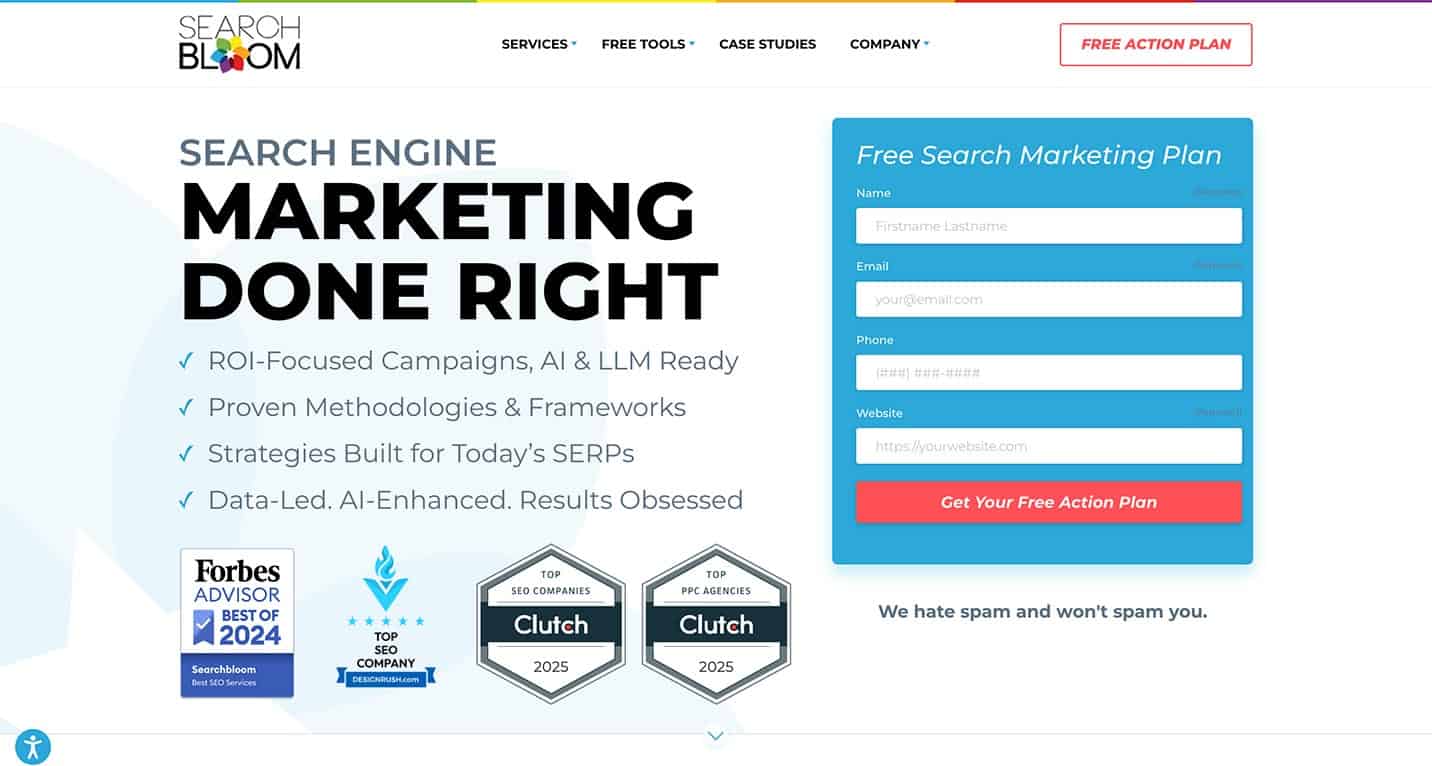 Searchbloom homepage