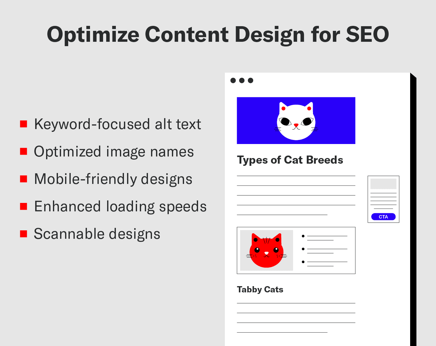 Optimize content design for SEO best practices.