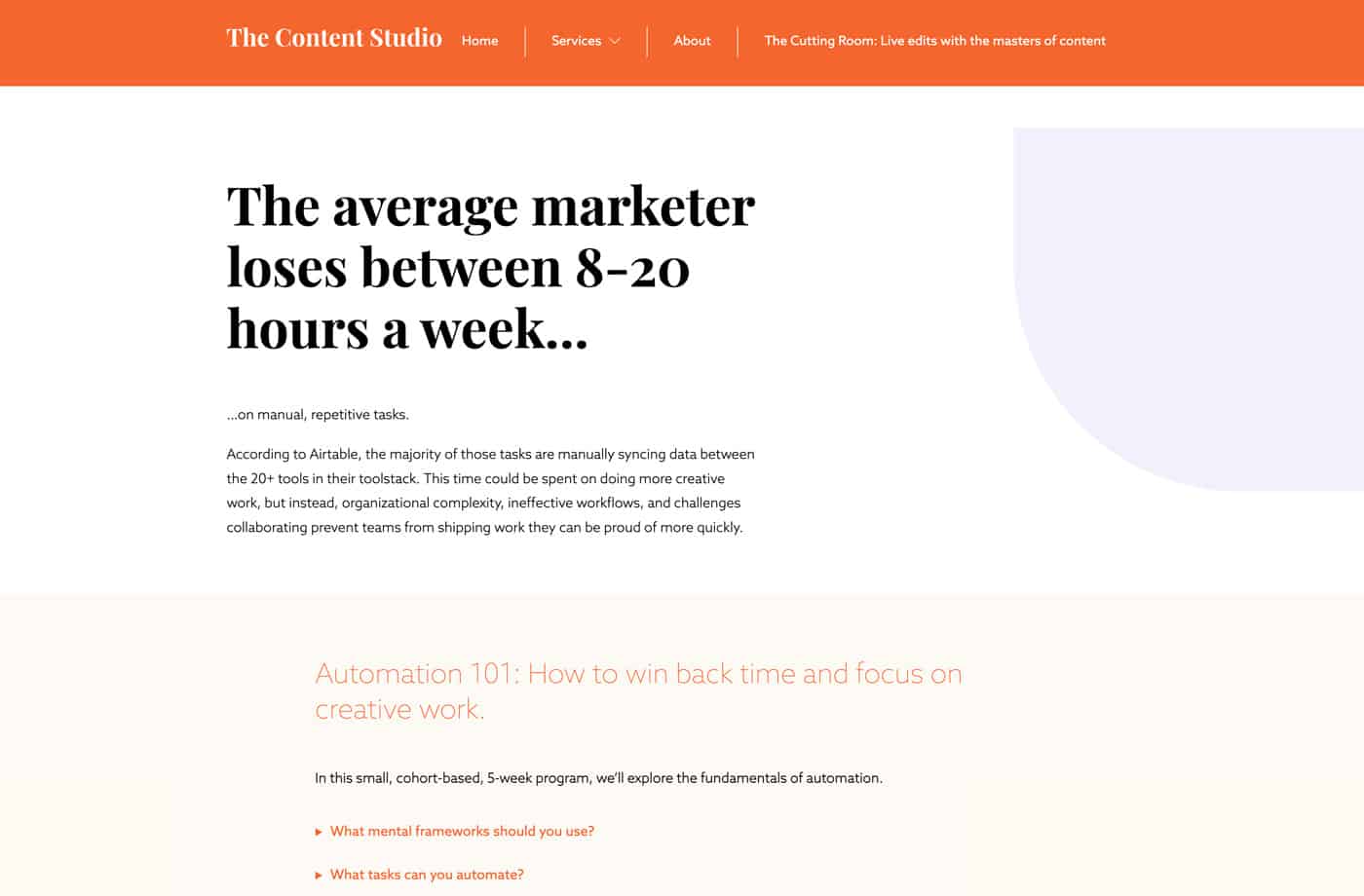 automation course homepage