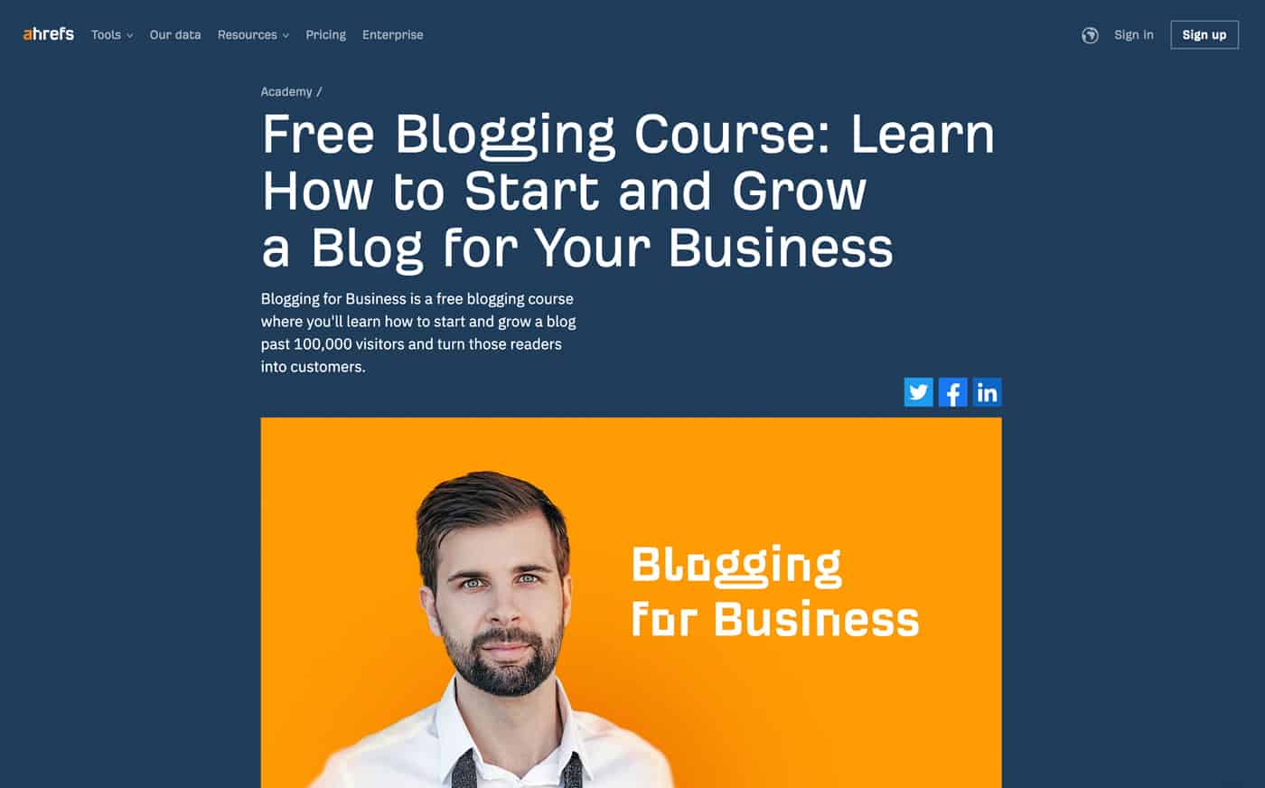 Blogging for Business homepage