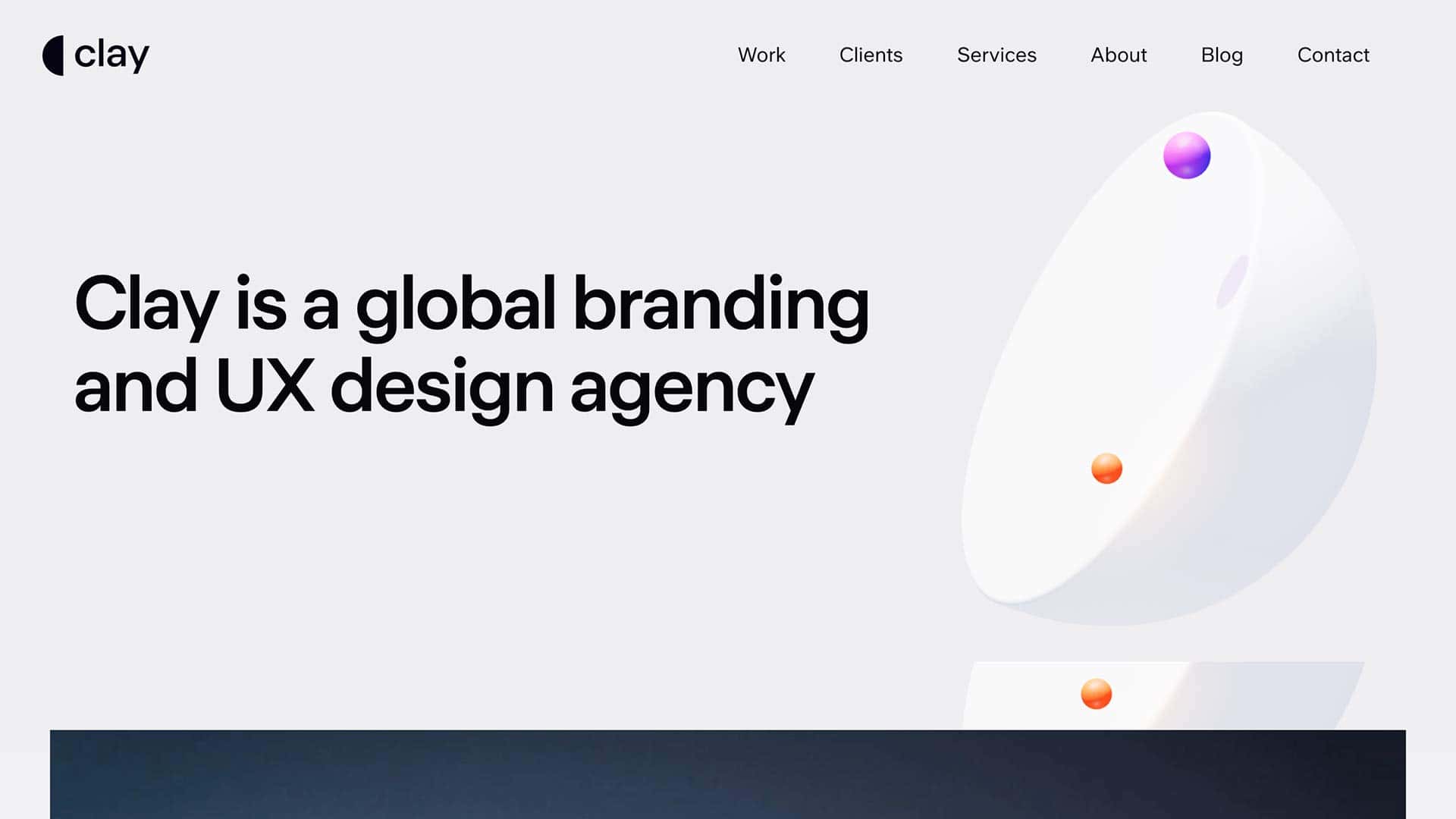 Screenshot of Clay's website