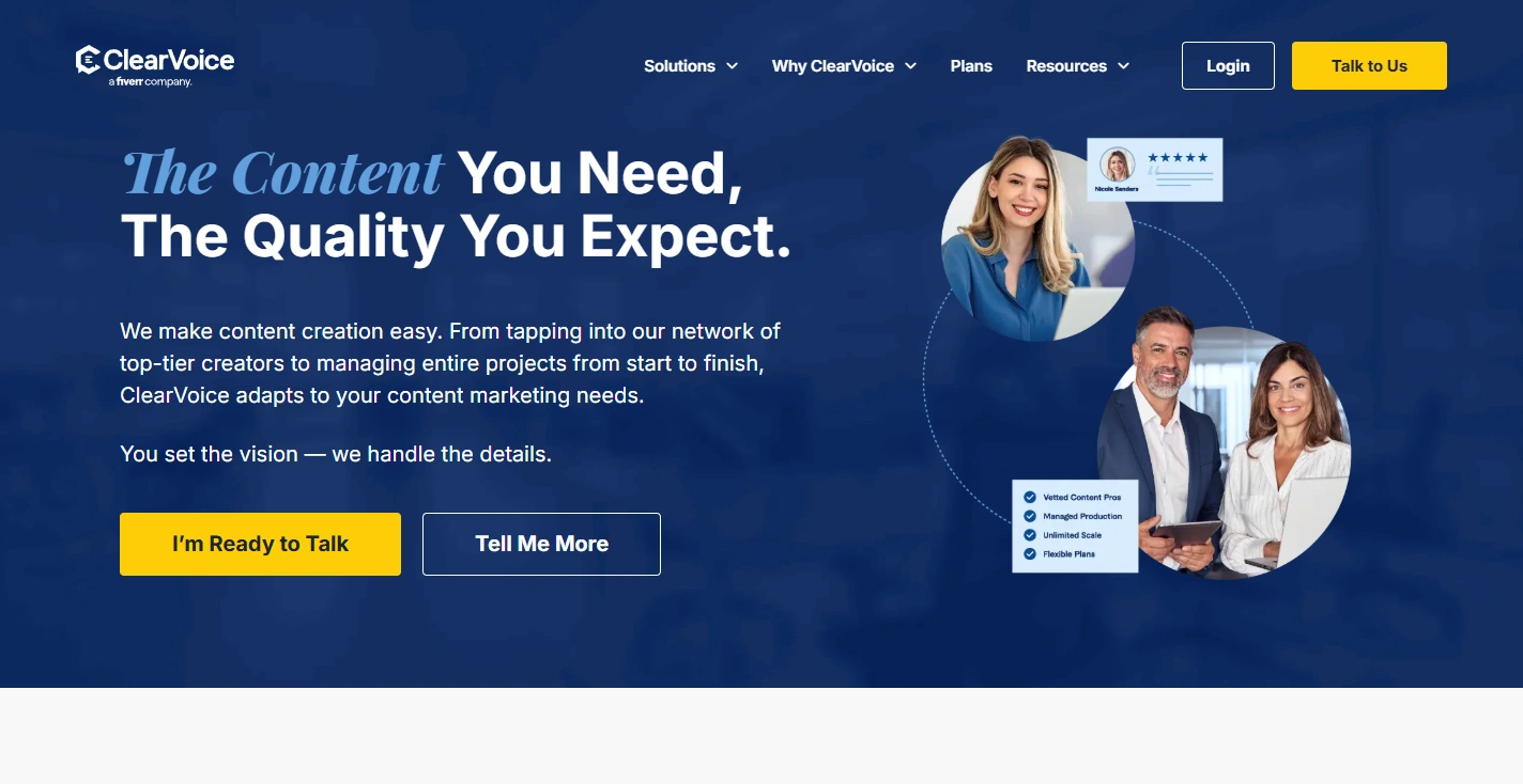 ClearVoice homepage
