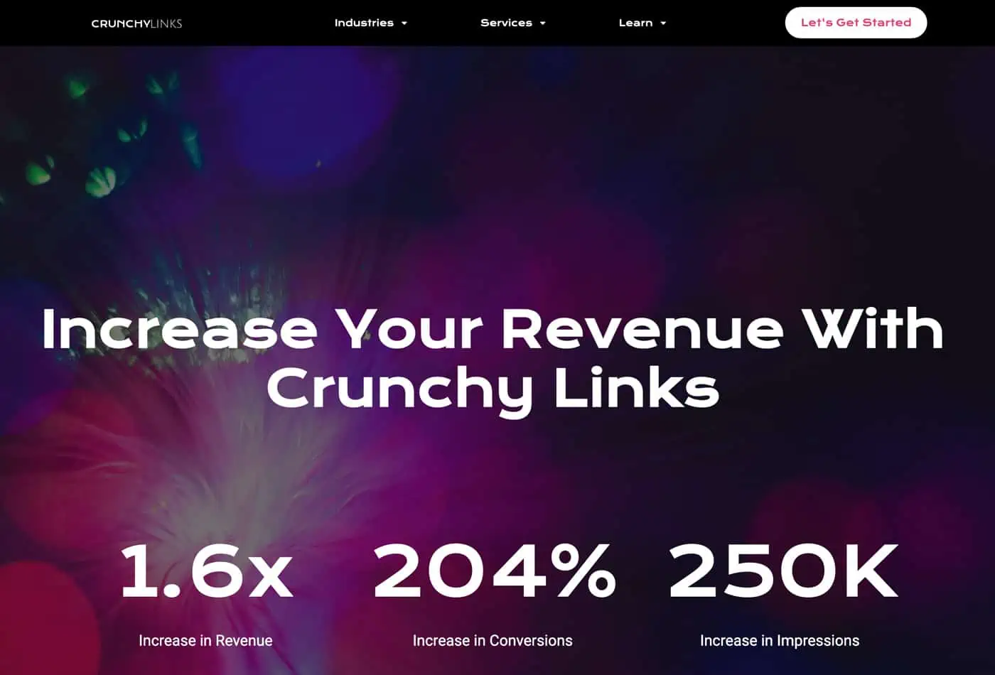 Screenshot of Crunchy Links' website