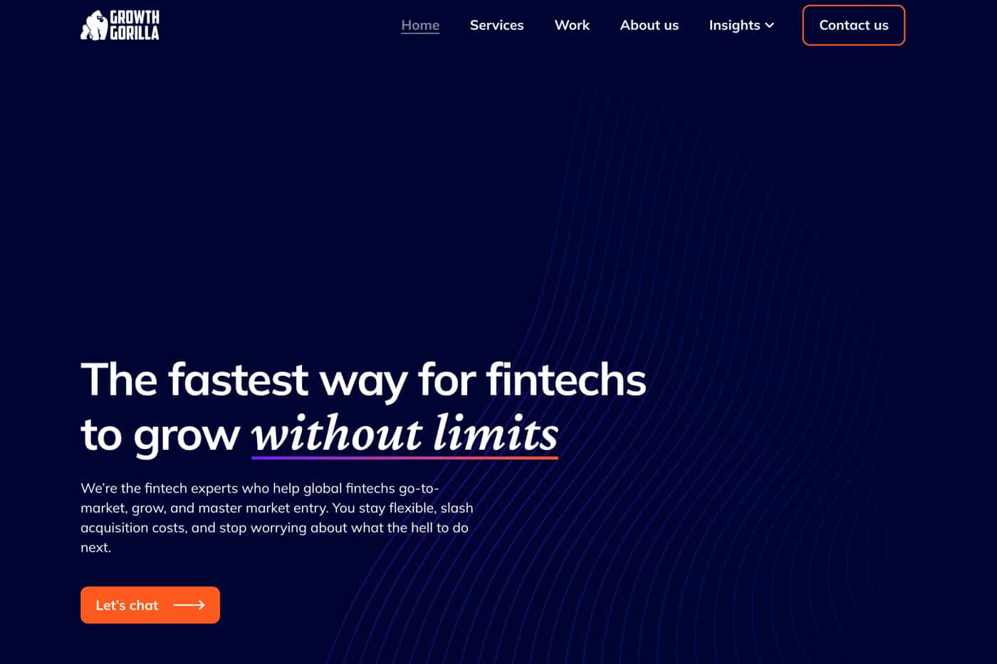 Screenshot of Growth Gorilla's website