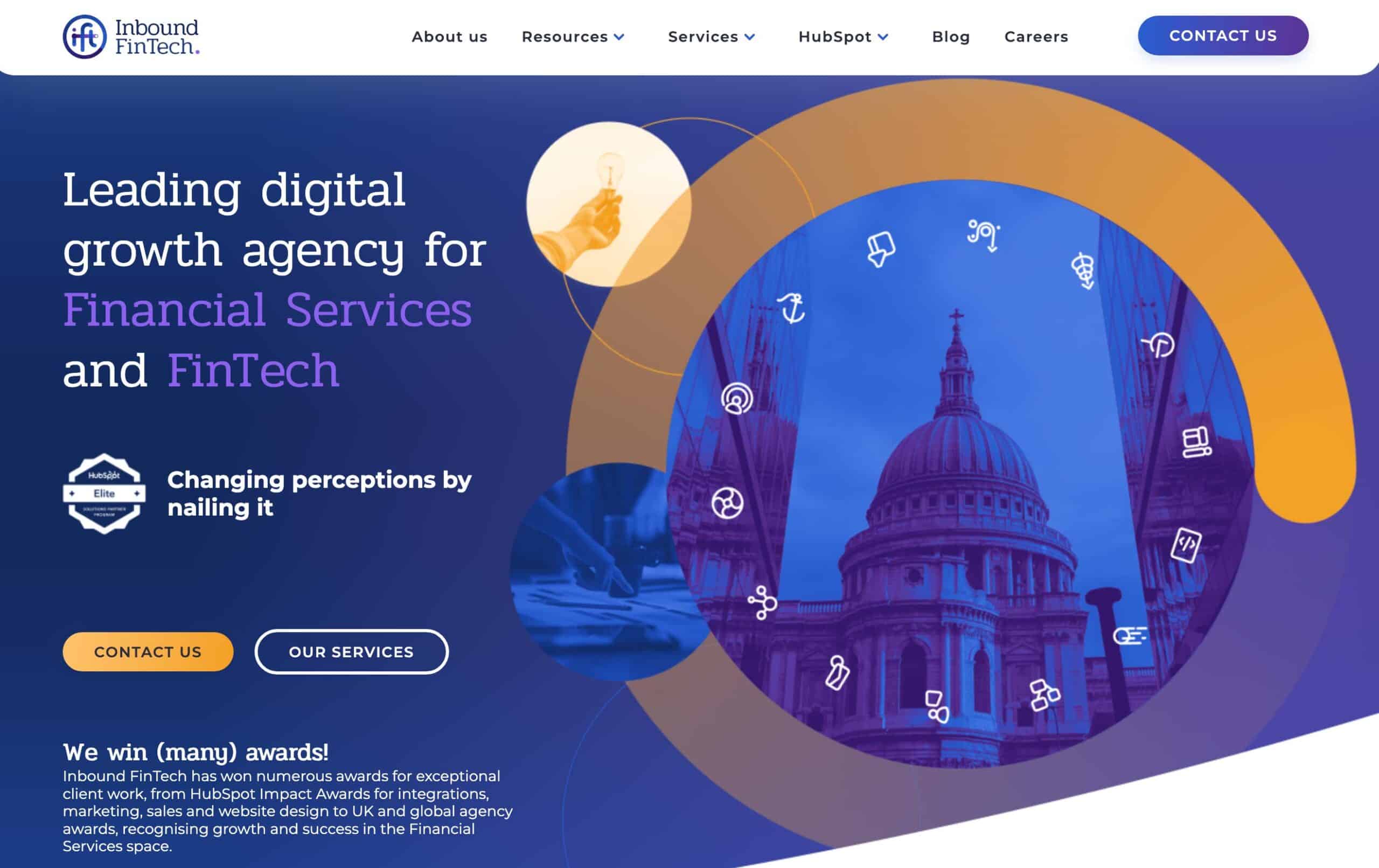 Screenshot of Inbound FinTech's website