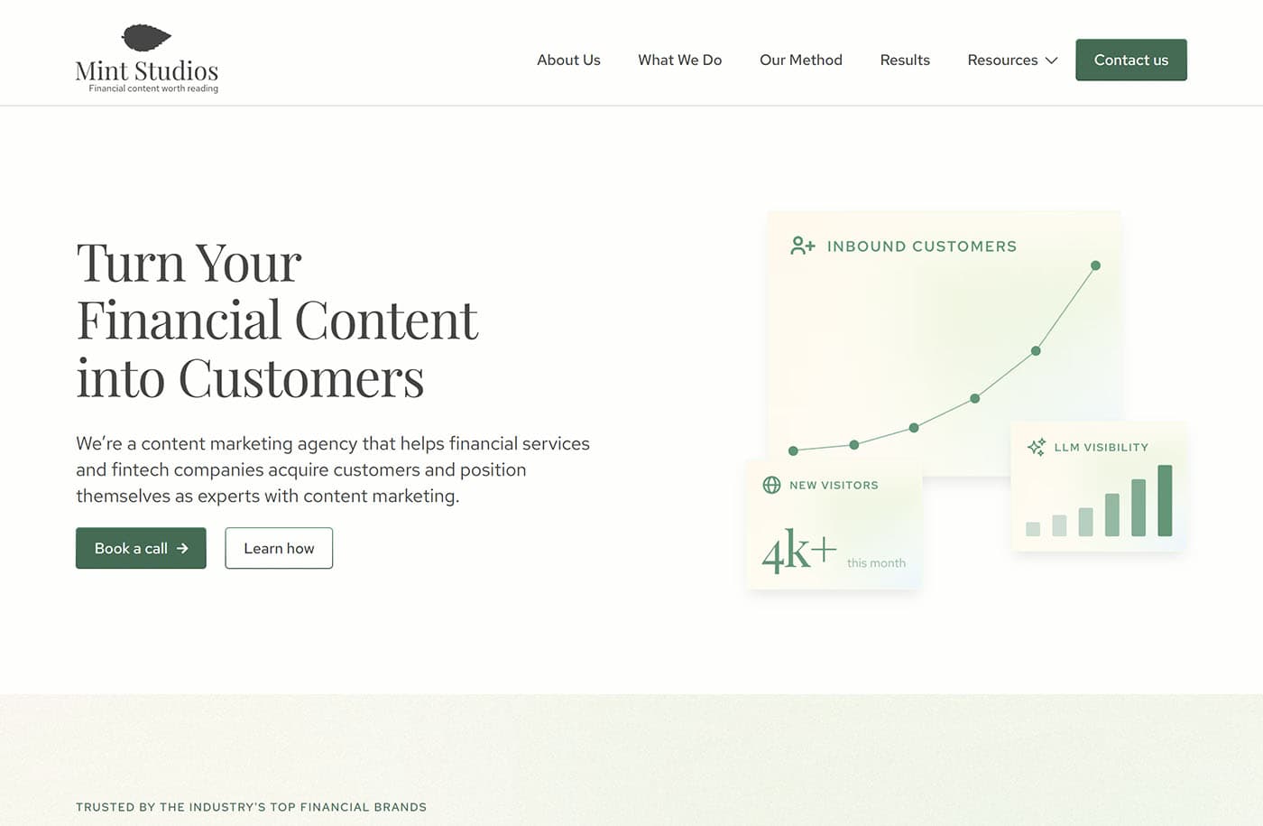 Mint Studios homepage
