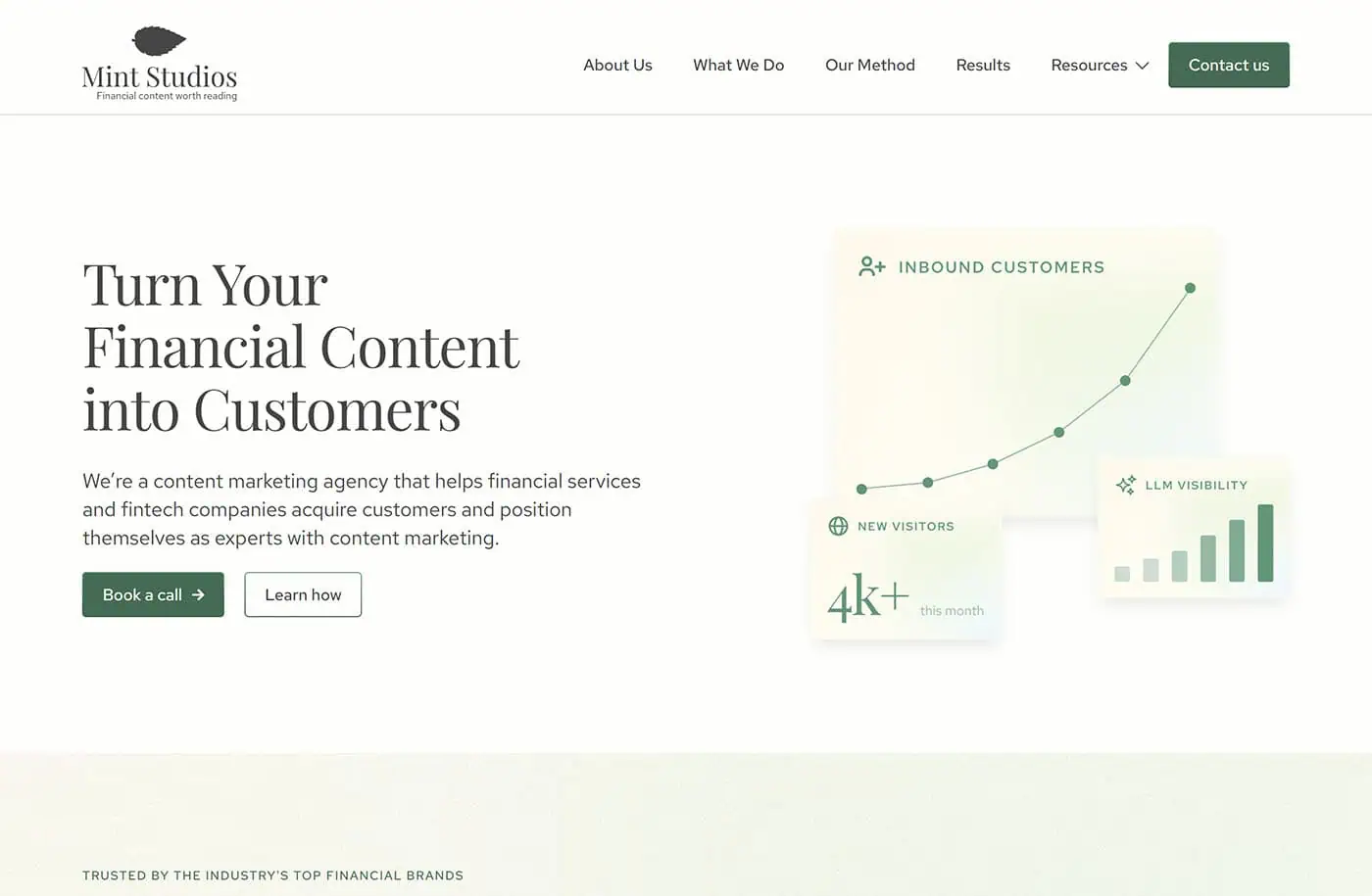 Mint Studios homepage