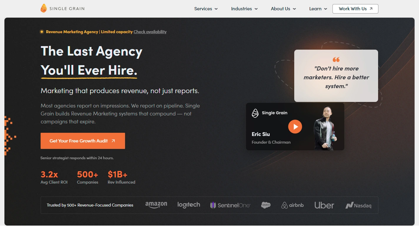 SingleGrain homepage.