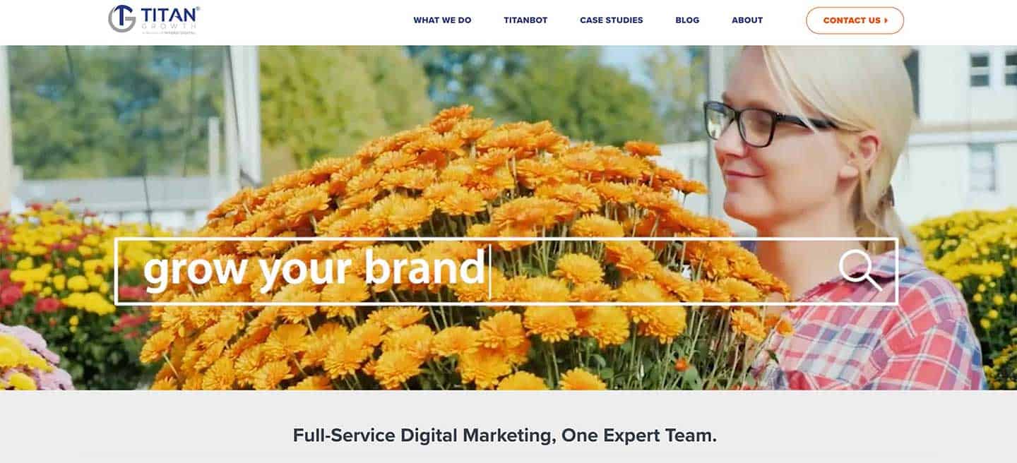 A screenshot of Titan Growth's homepage