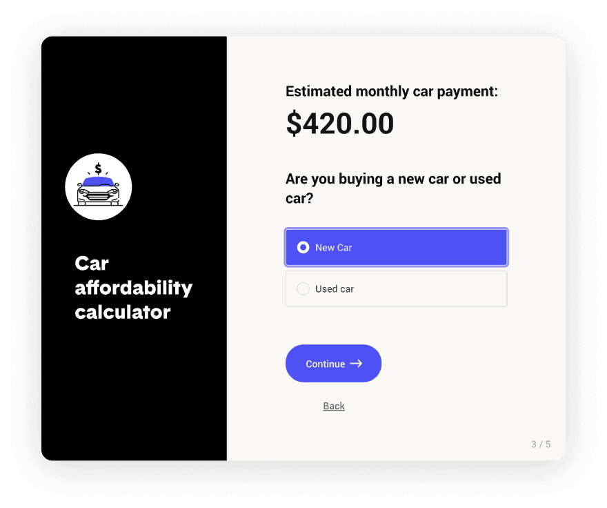 Screenshot of interactive content for The Zebra