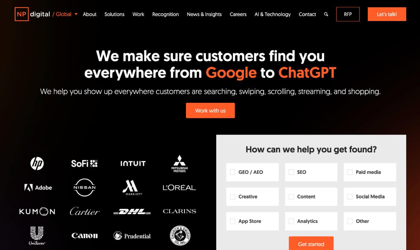 NP Digital homepage