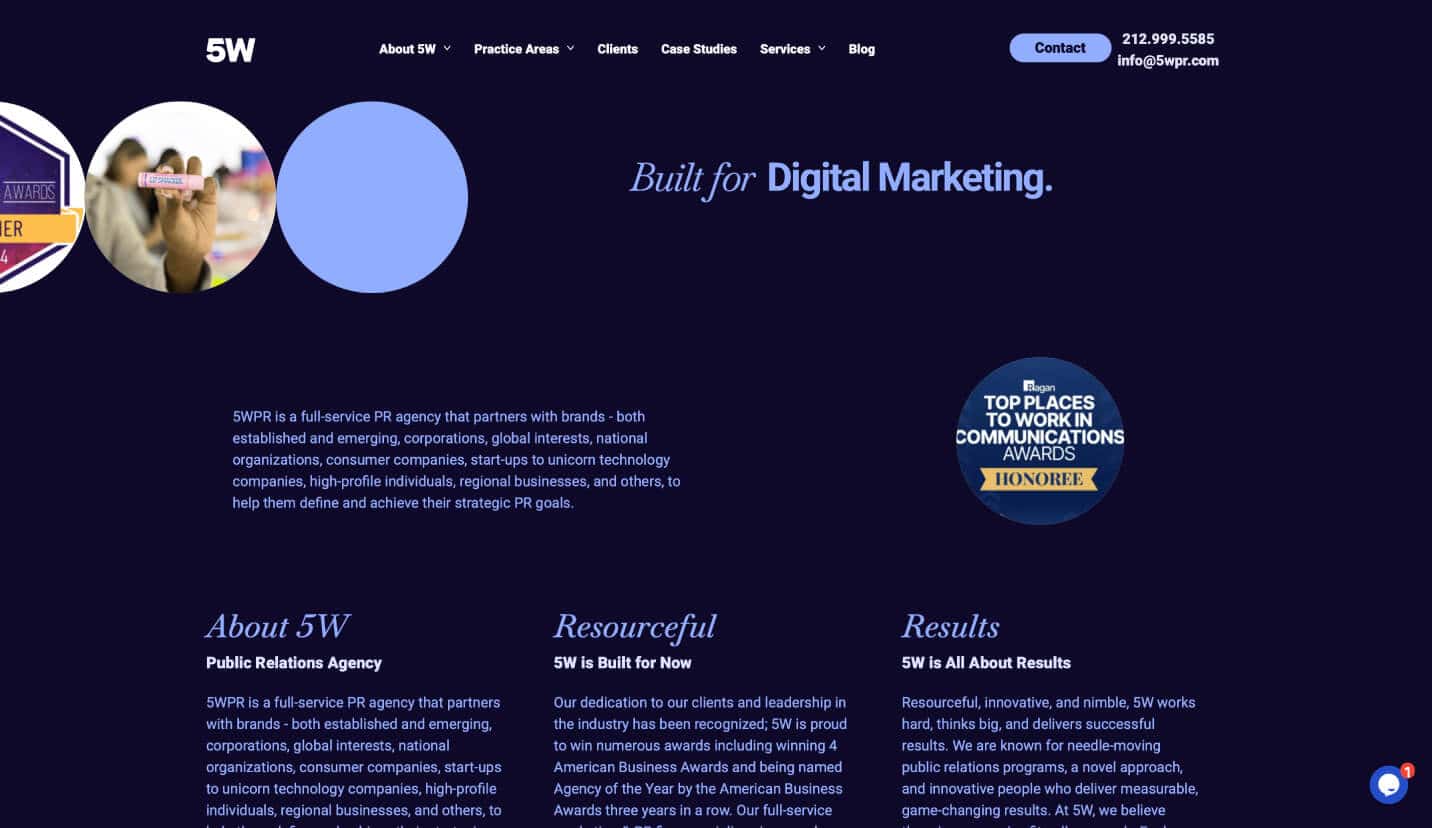 5WPR's website homepage.