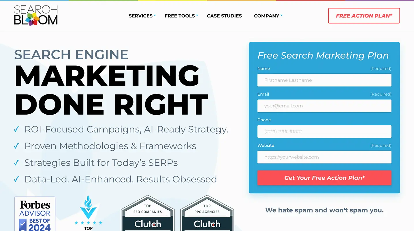 Searchbloom homepage