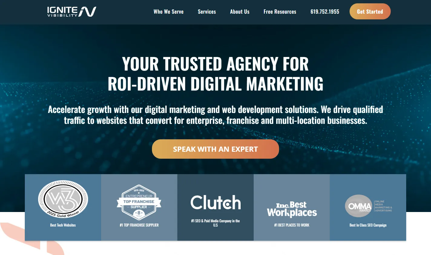 Ignite visibility homepage.