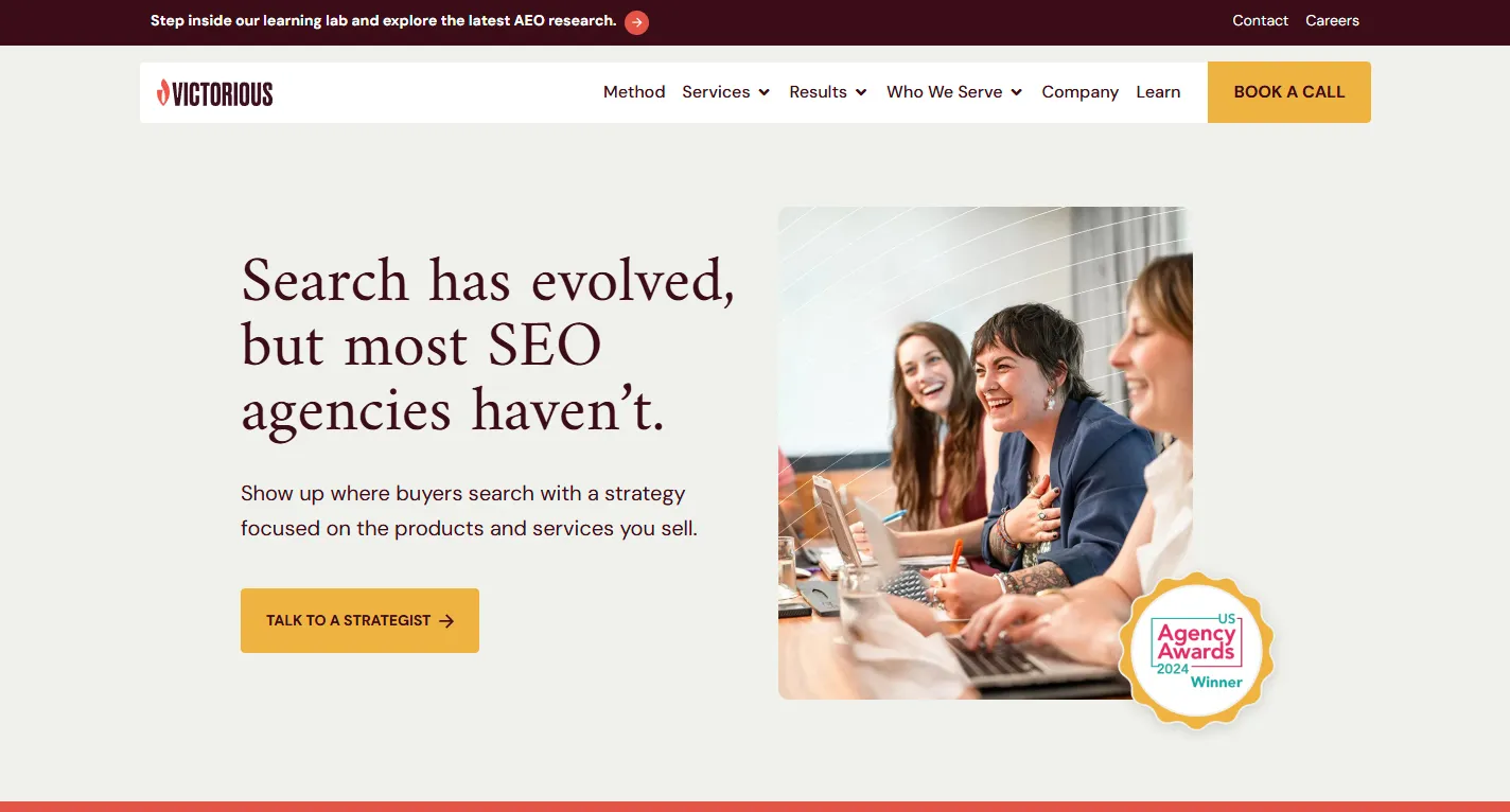 Victorious homepage.