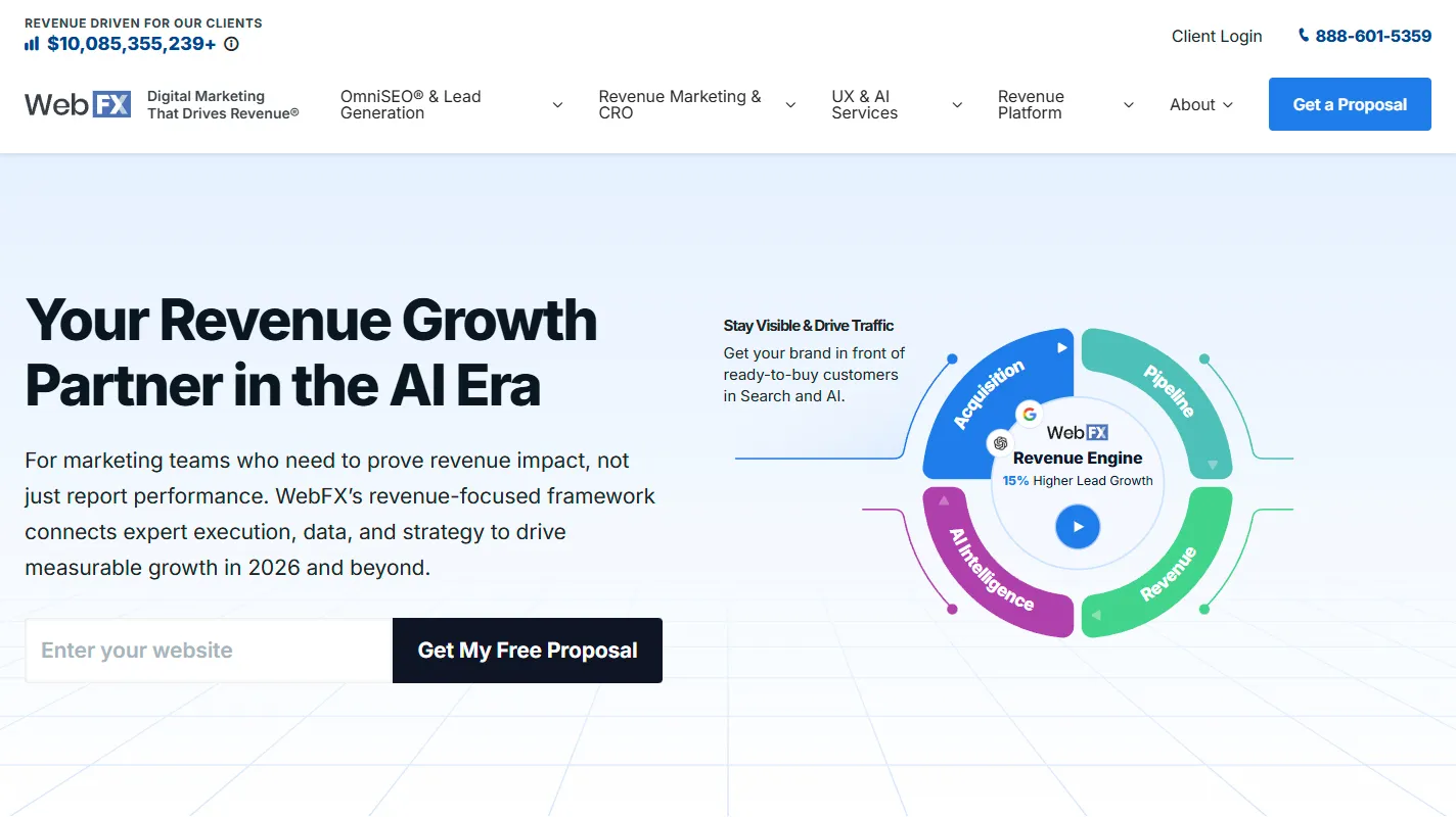 Webfx homepage.