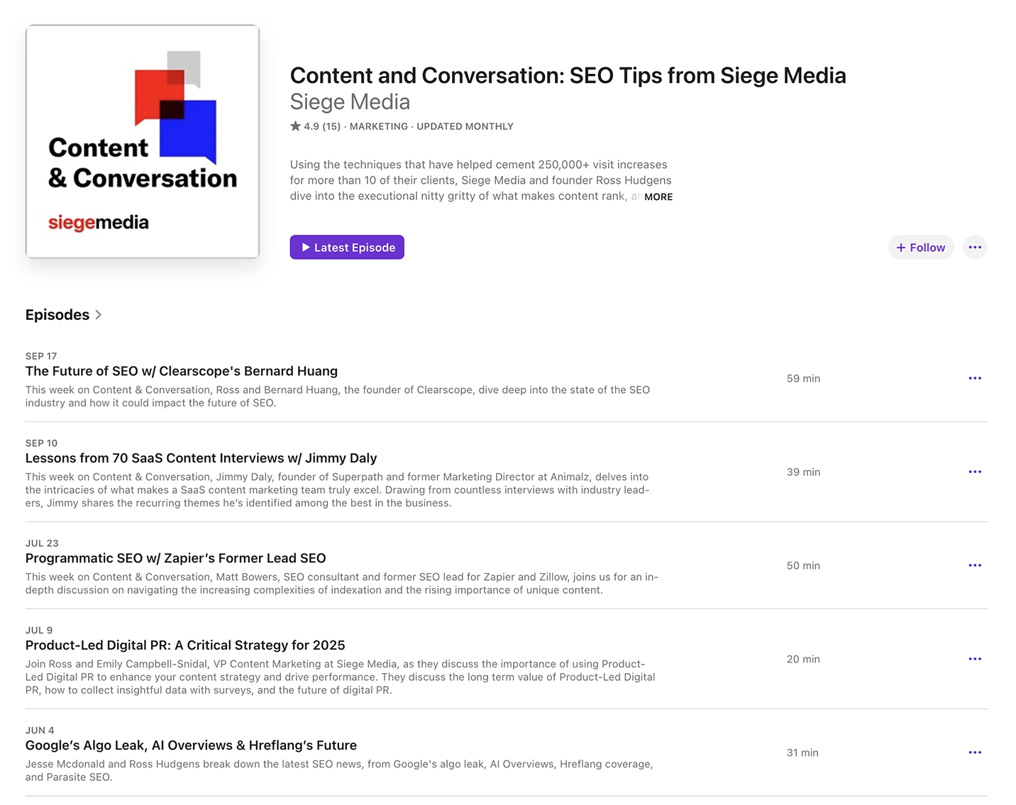 Siege Media's thought leadership podcast, Content and Conversations.