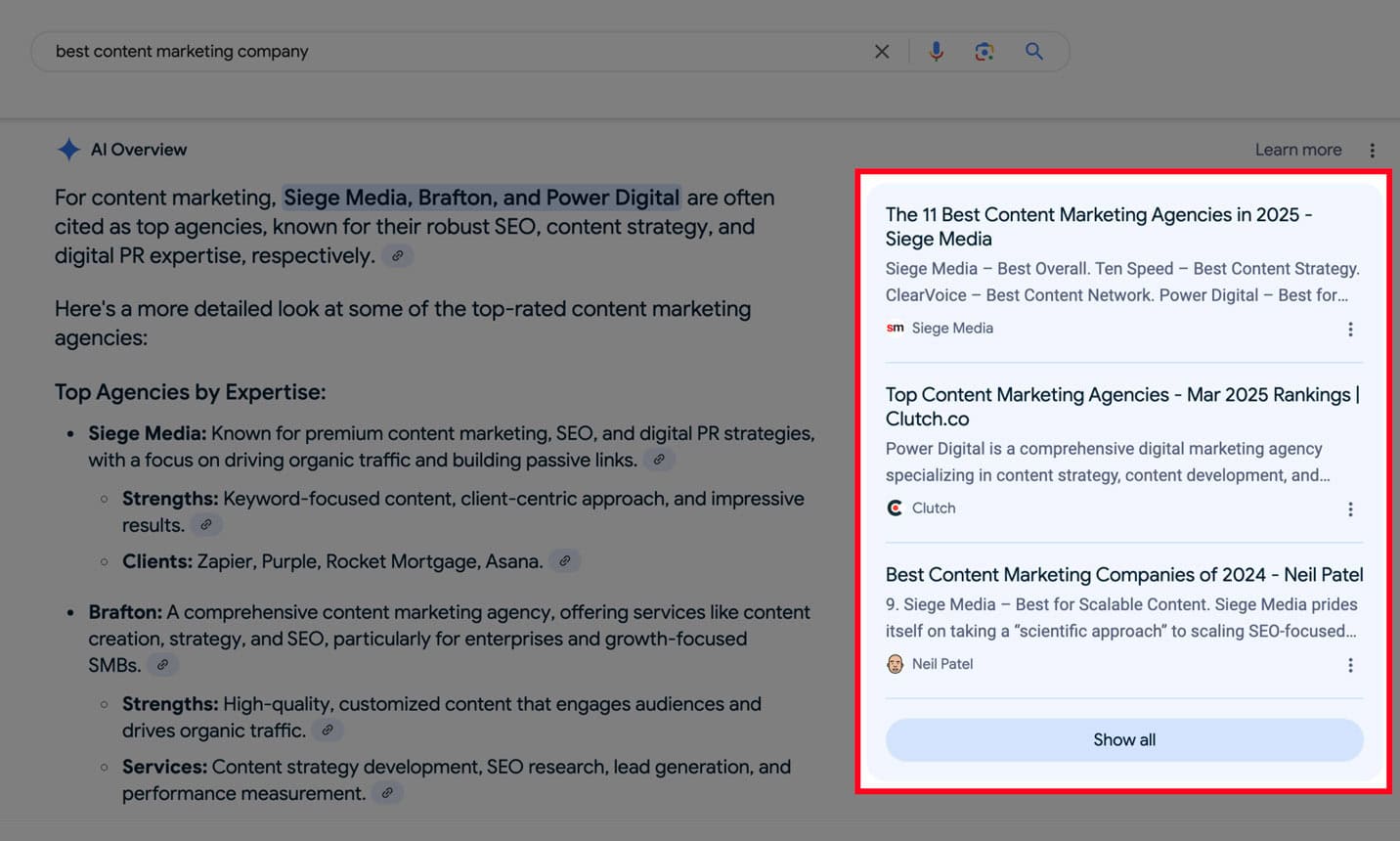 Best X articles often rank well in AI Overviews.