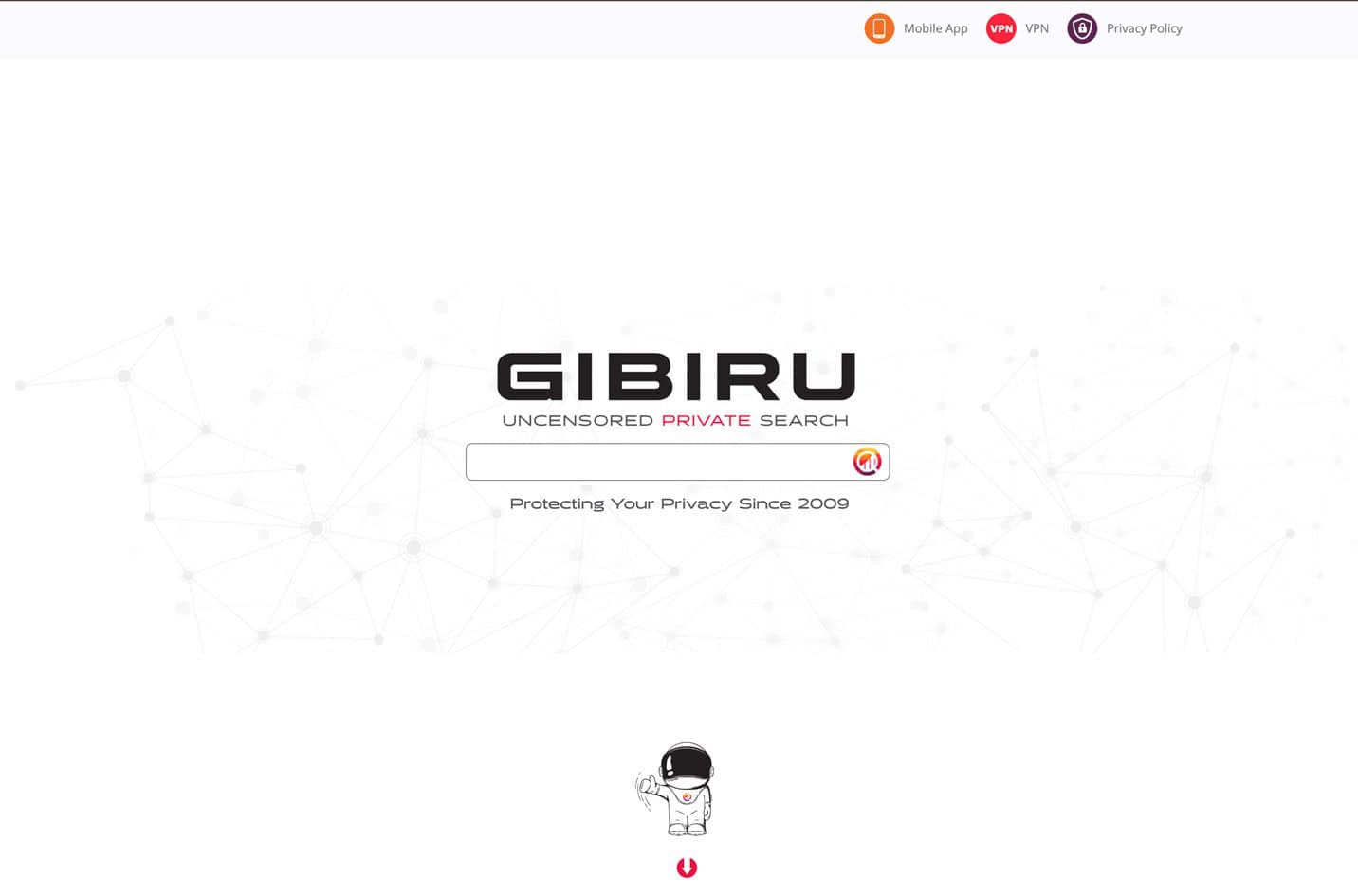 The Gibiru search engine as a Google alternative.