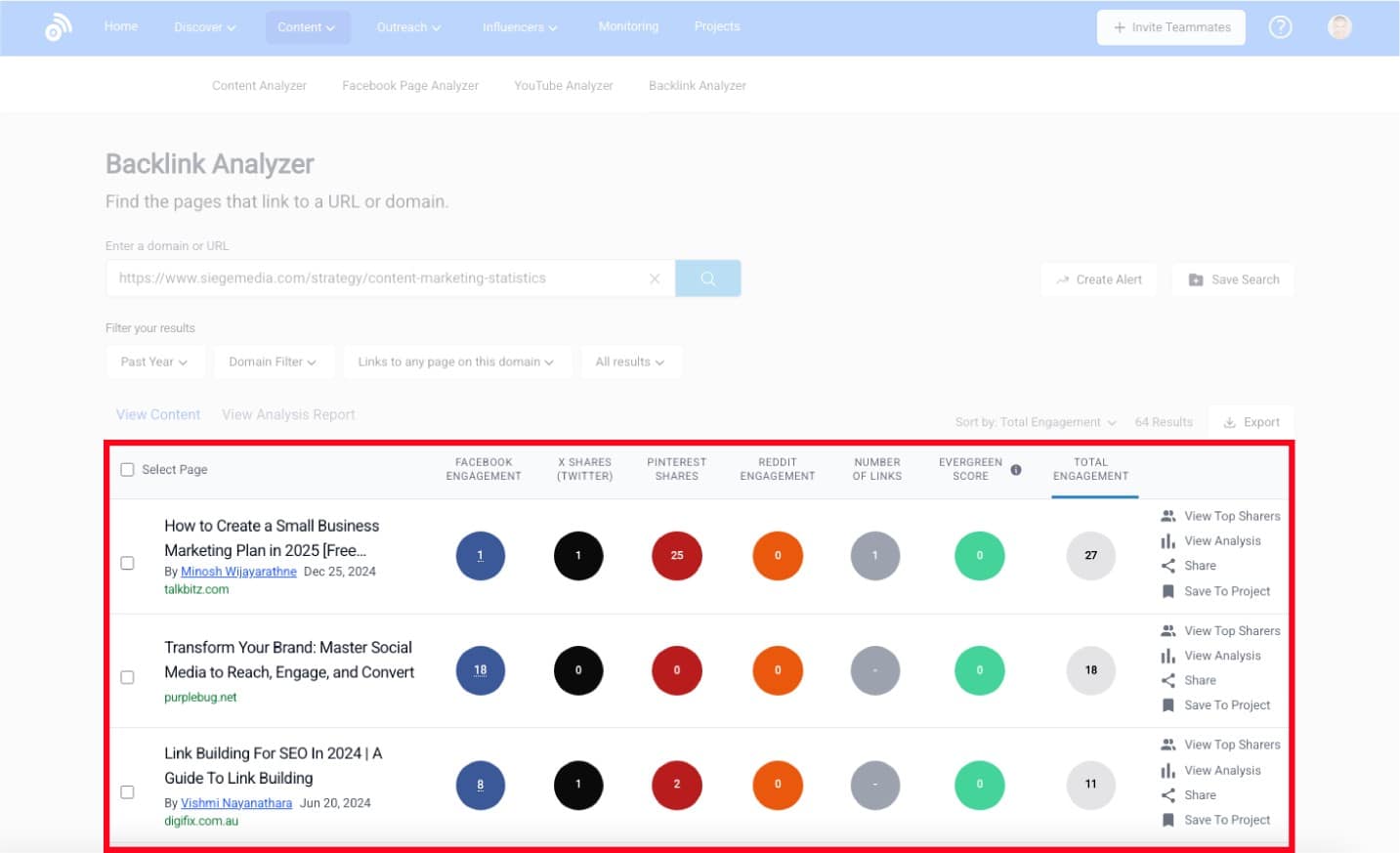 Using Buzzsumo brand mentions to find links