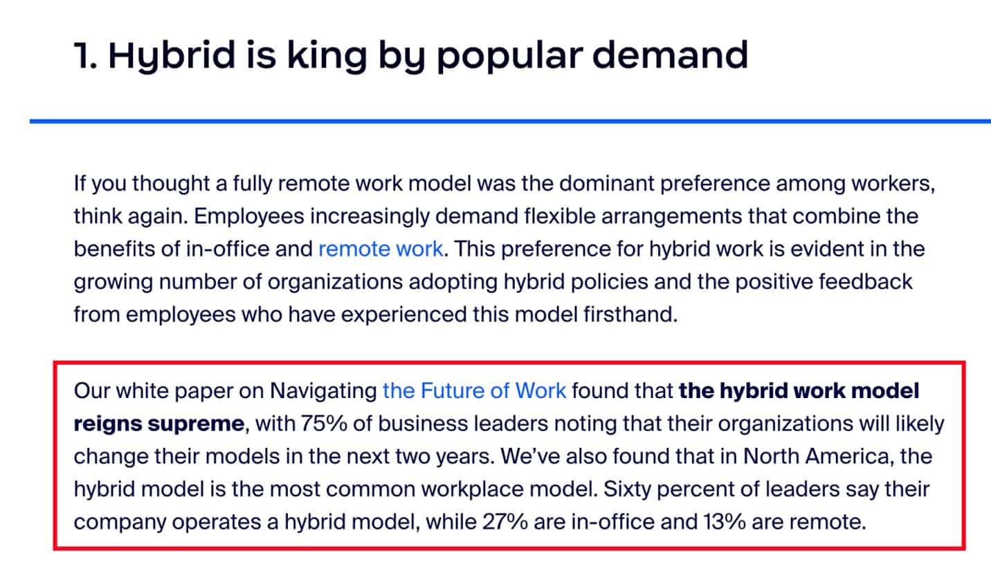Example of how Zoom infused data from their Future of Trends report into other SEO content leveraging product-led digital PR