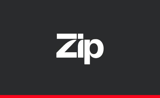 The Zip logo with Siege Media's case study branding